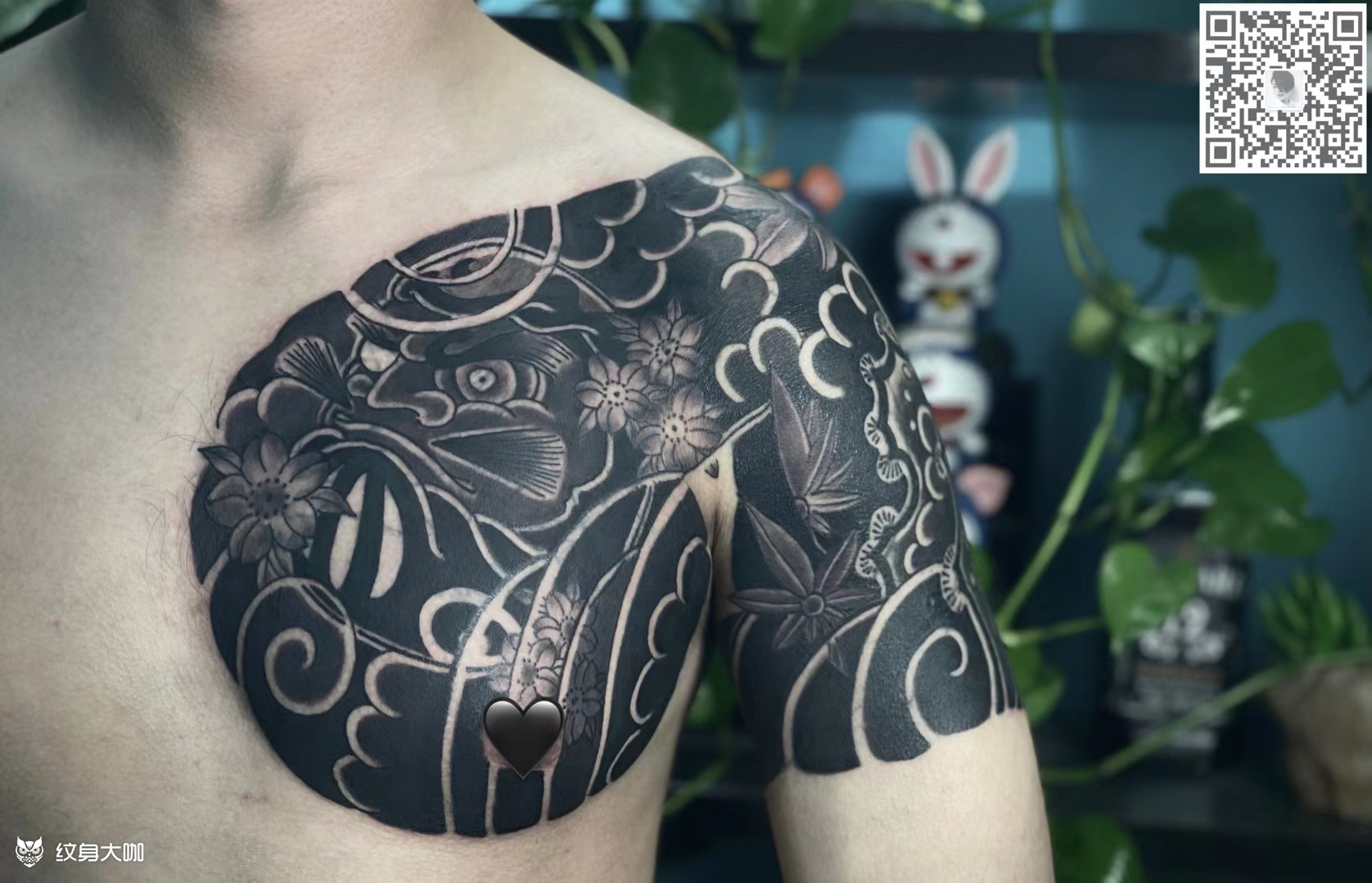 达摩蛋半甲_纹身图案手稿图片_花儿的纹身作品集