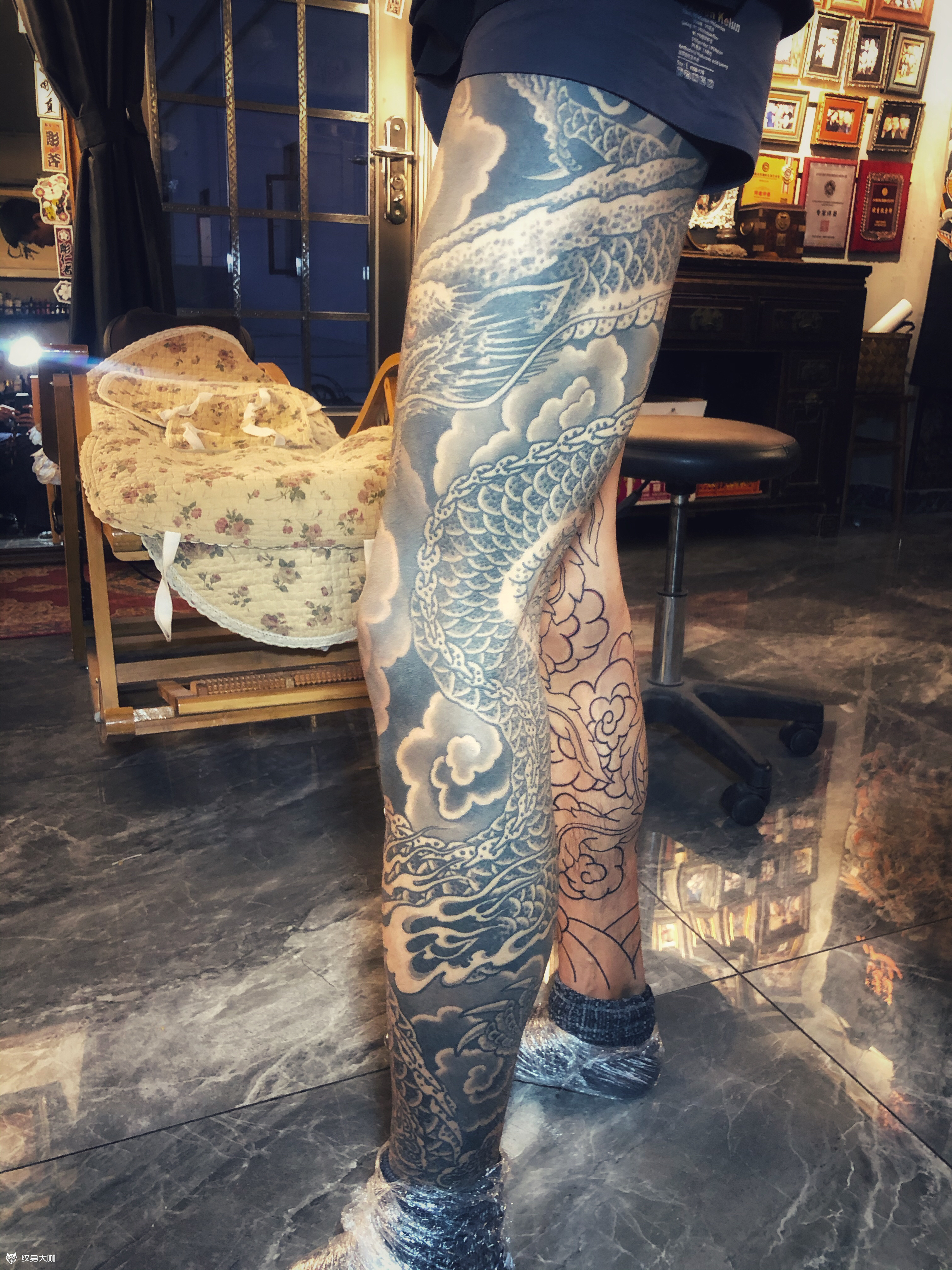 龙凤呈祥_纹身图案手稿图片_津南雕恩的纹身作品集