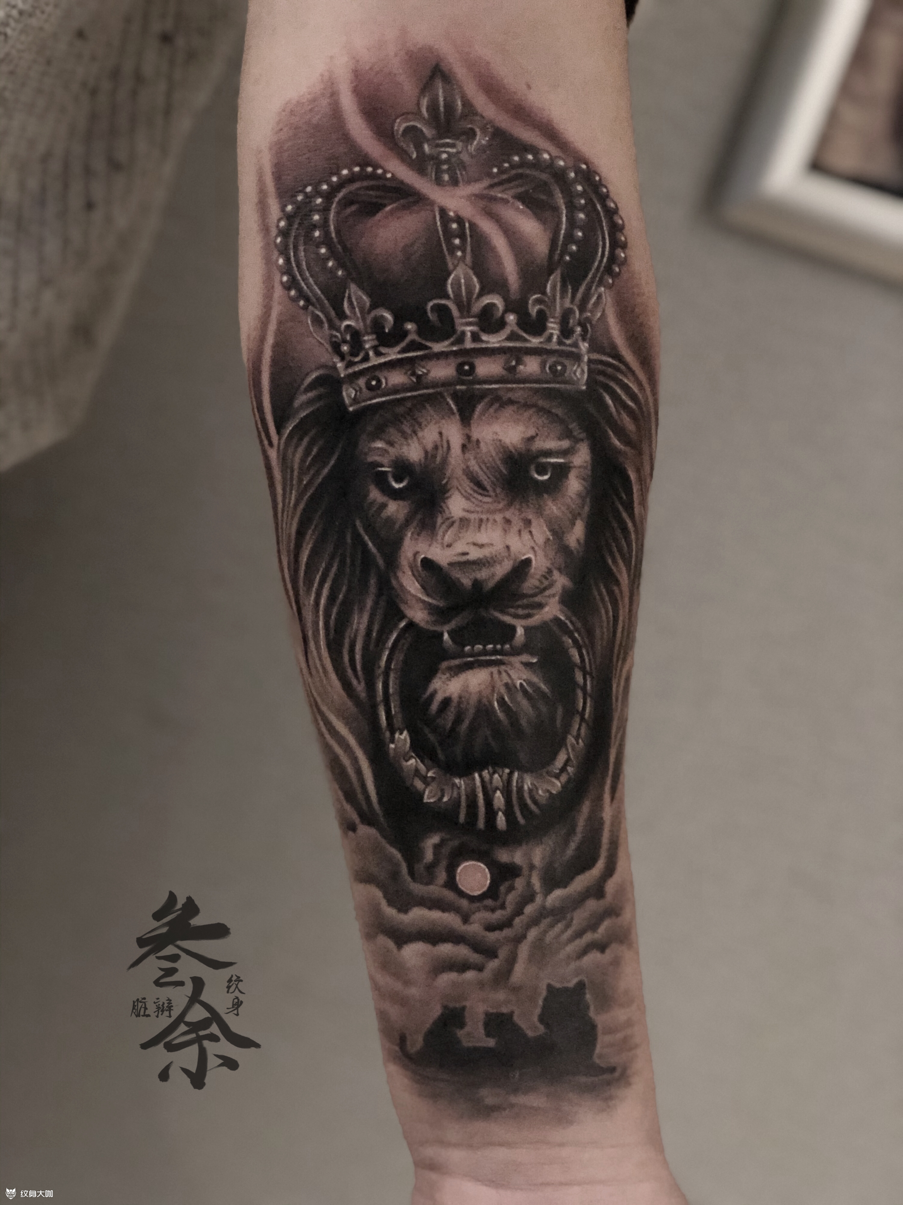 小臂狮子_纹身图案手稿图片_余元光的纹身作品集