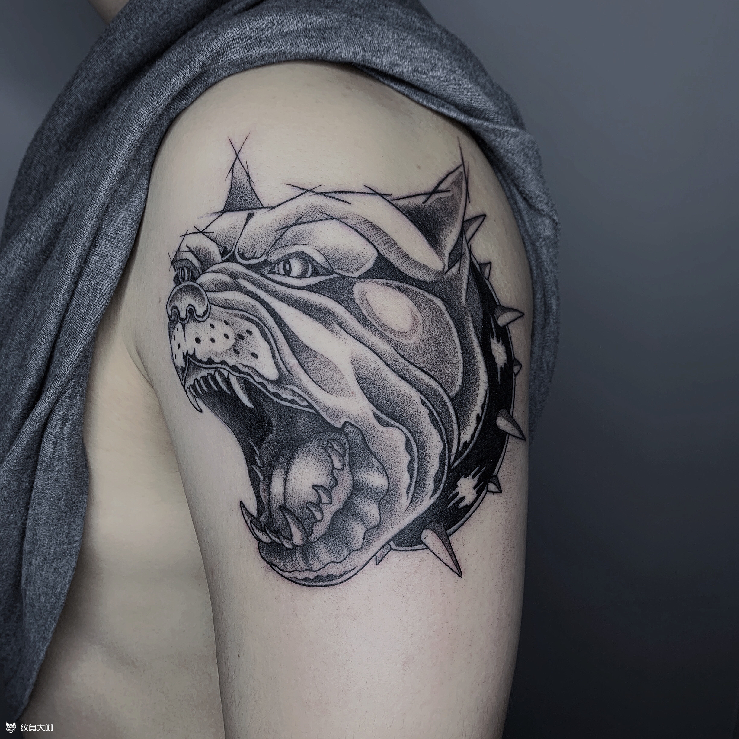 点刺恶霸犬上海逆流作品耗时_纹身吧社区 - 纹身大咖