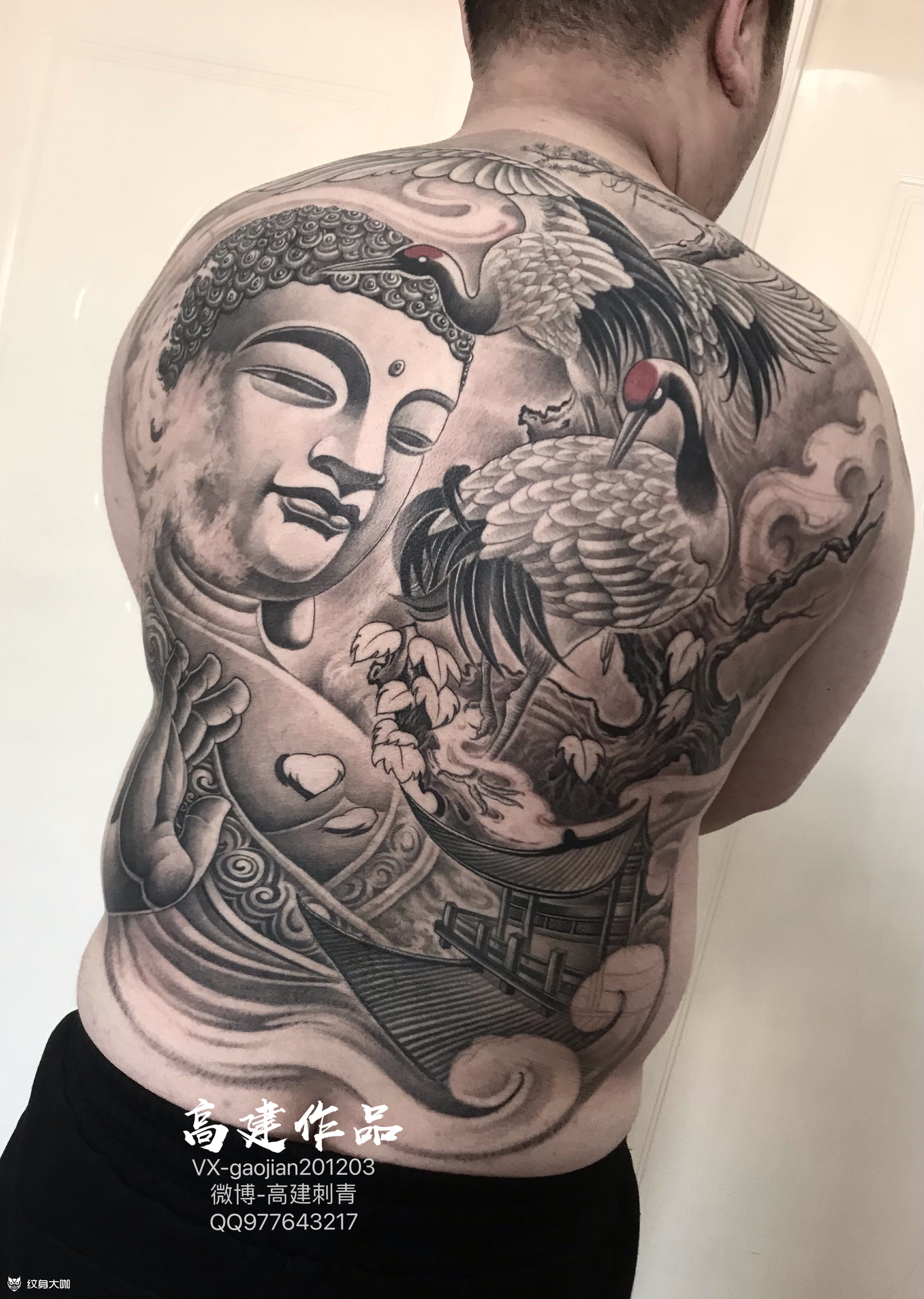 满背佛_纹身图案手稿图片_渤海堂tattoo的纹身作品集