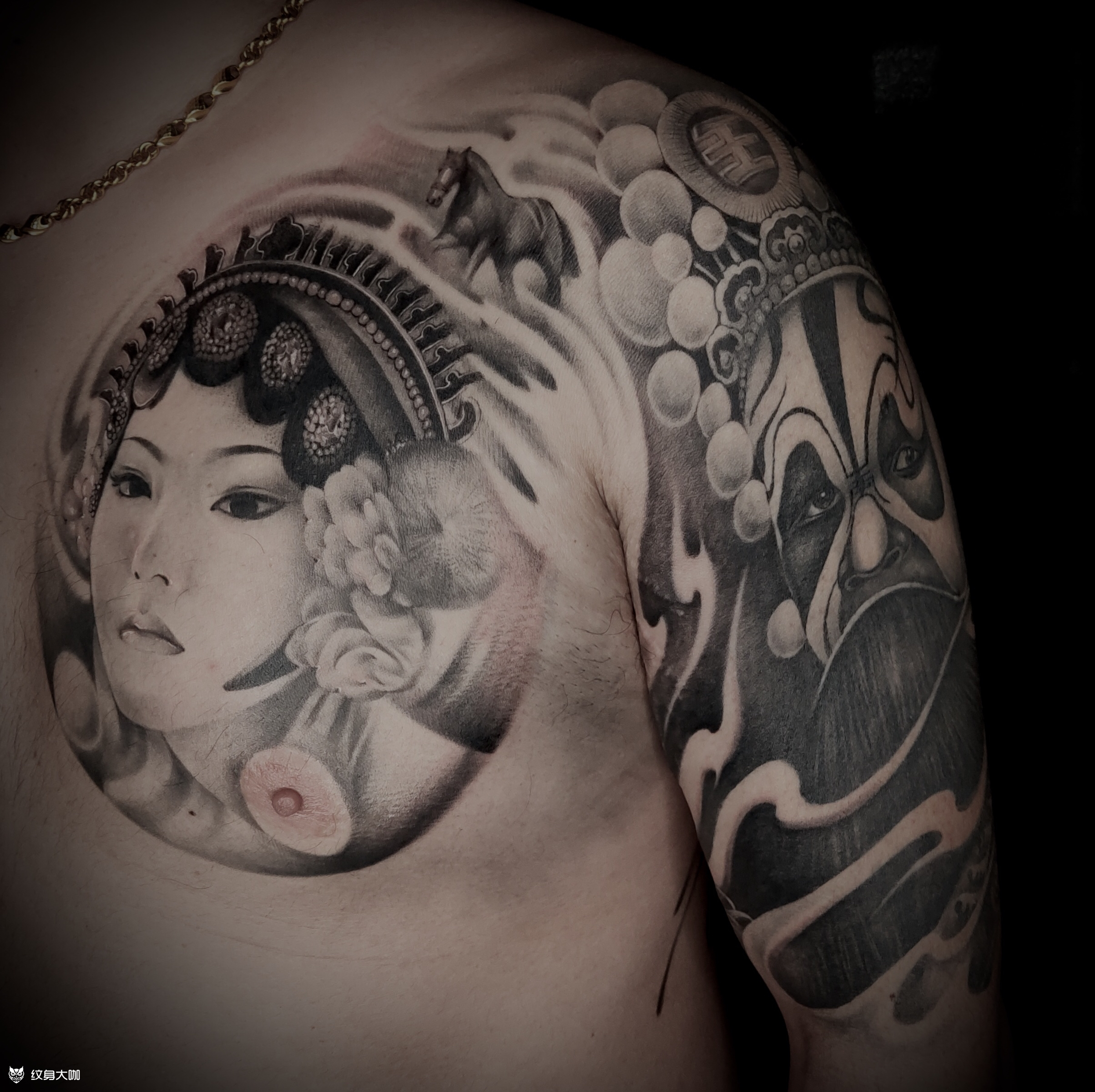 霸王别姬_纹身图案手稿图片_大孟的纹身作品集