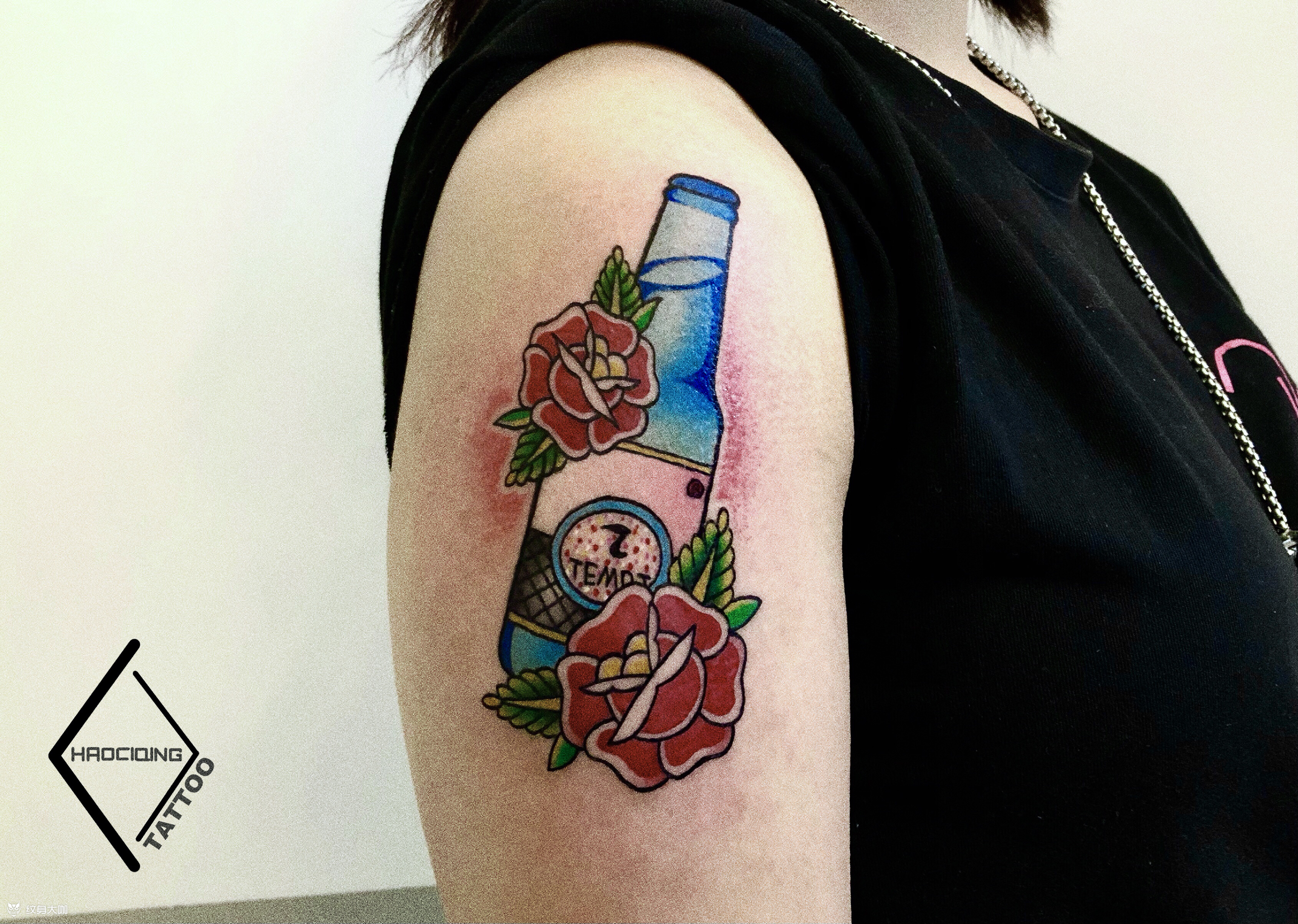 酒瓶_纹身图案手稿图片_张浩的纹身作品集