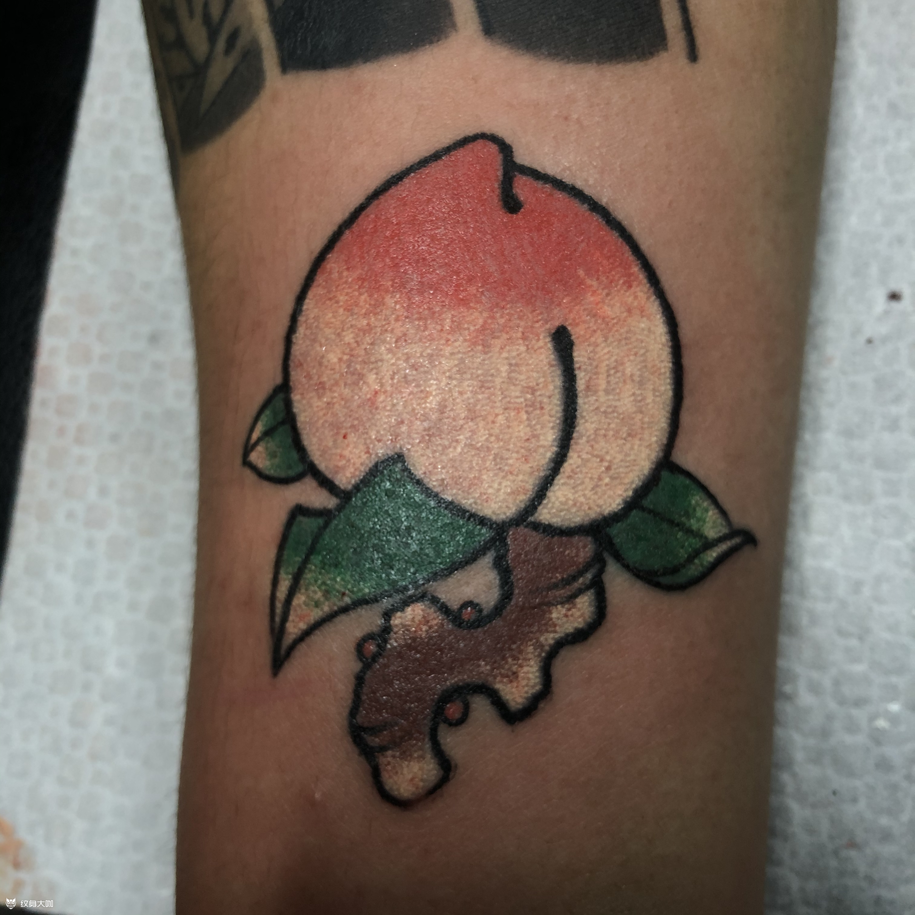 手针桃子_纹身图案手稿图片_雕狩的纹身作品集