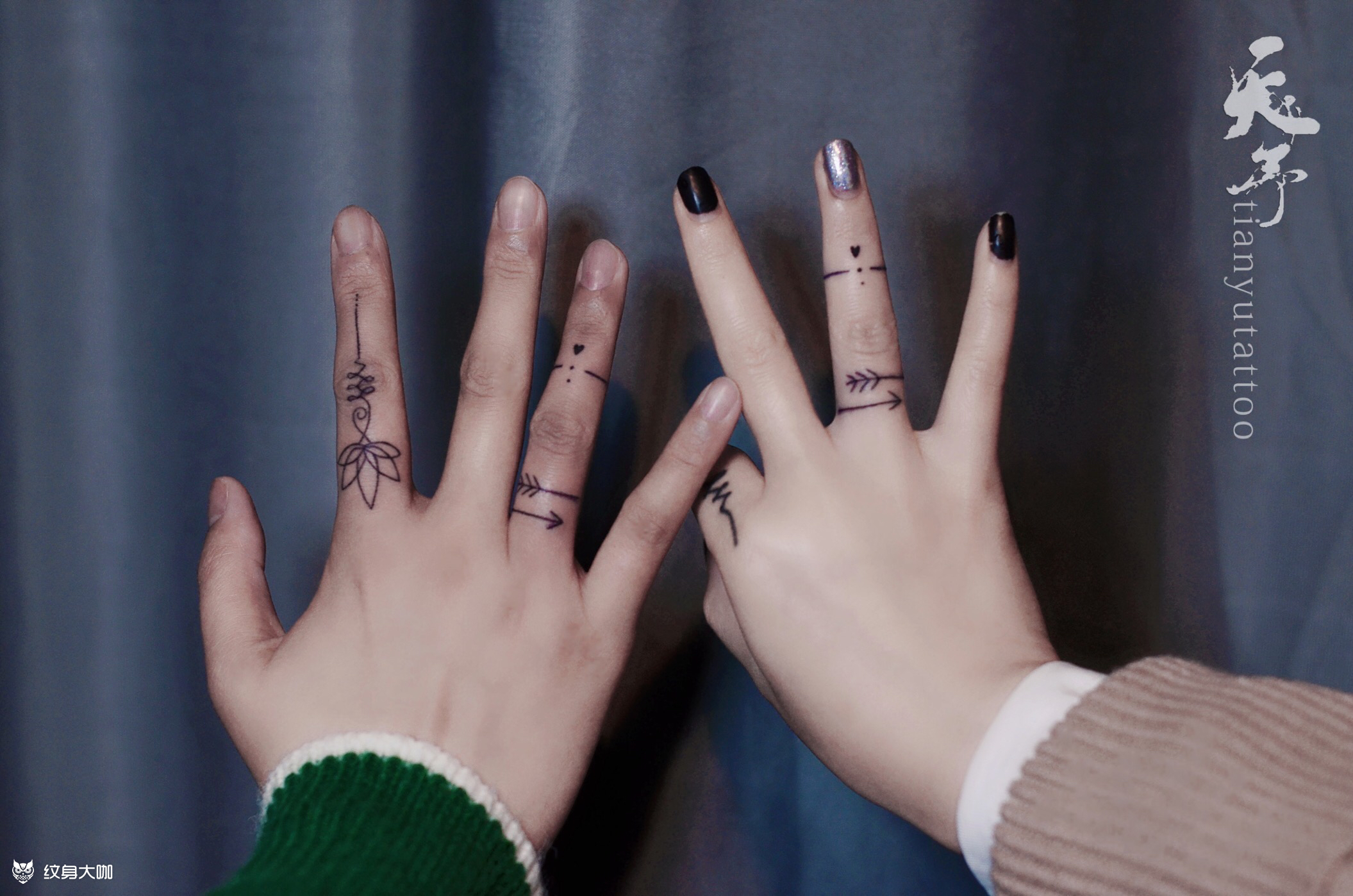 情侣手指纹身(天予刺青·火龙_纹身吧社区 - 纹身大咖