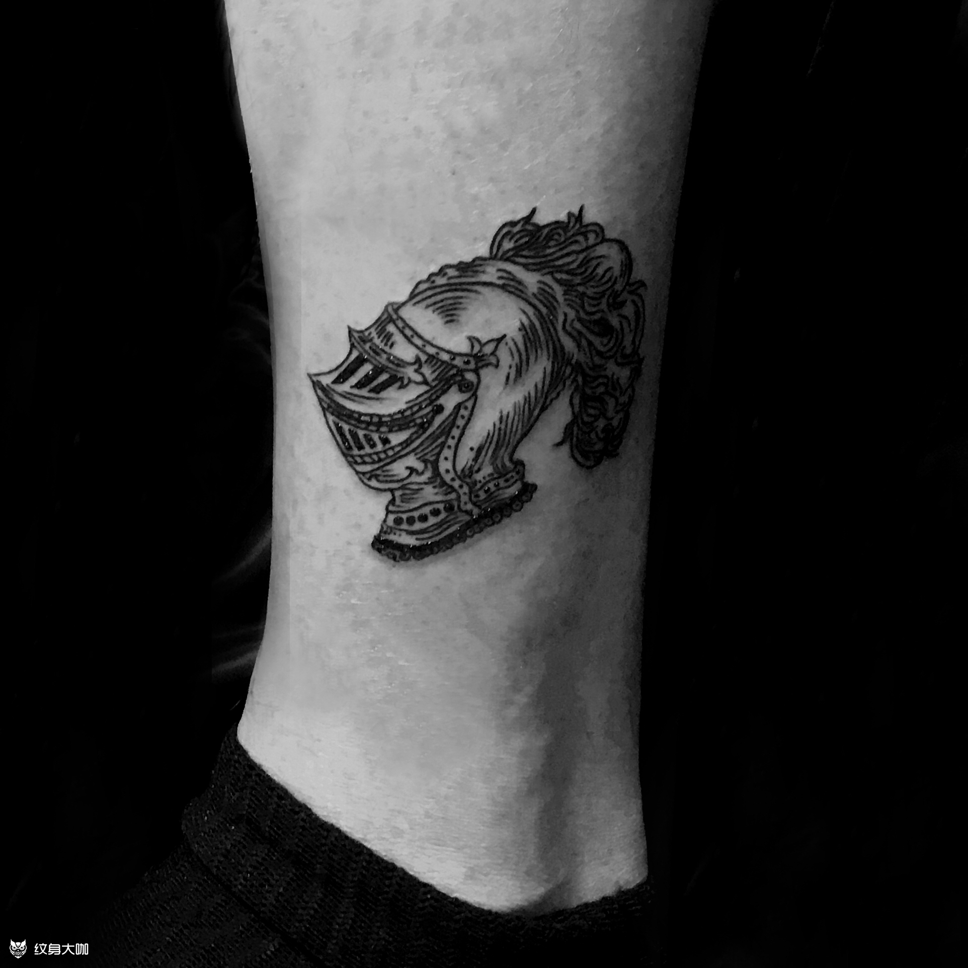 骑士头盔_纹身图案手稿图片_白川的纹身作品集