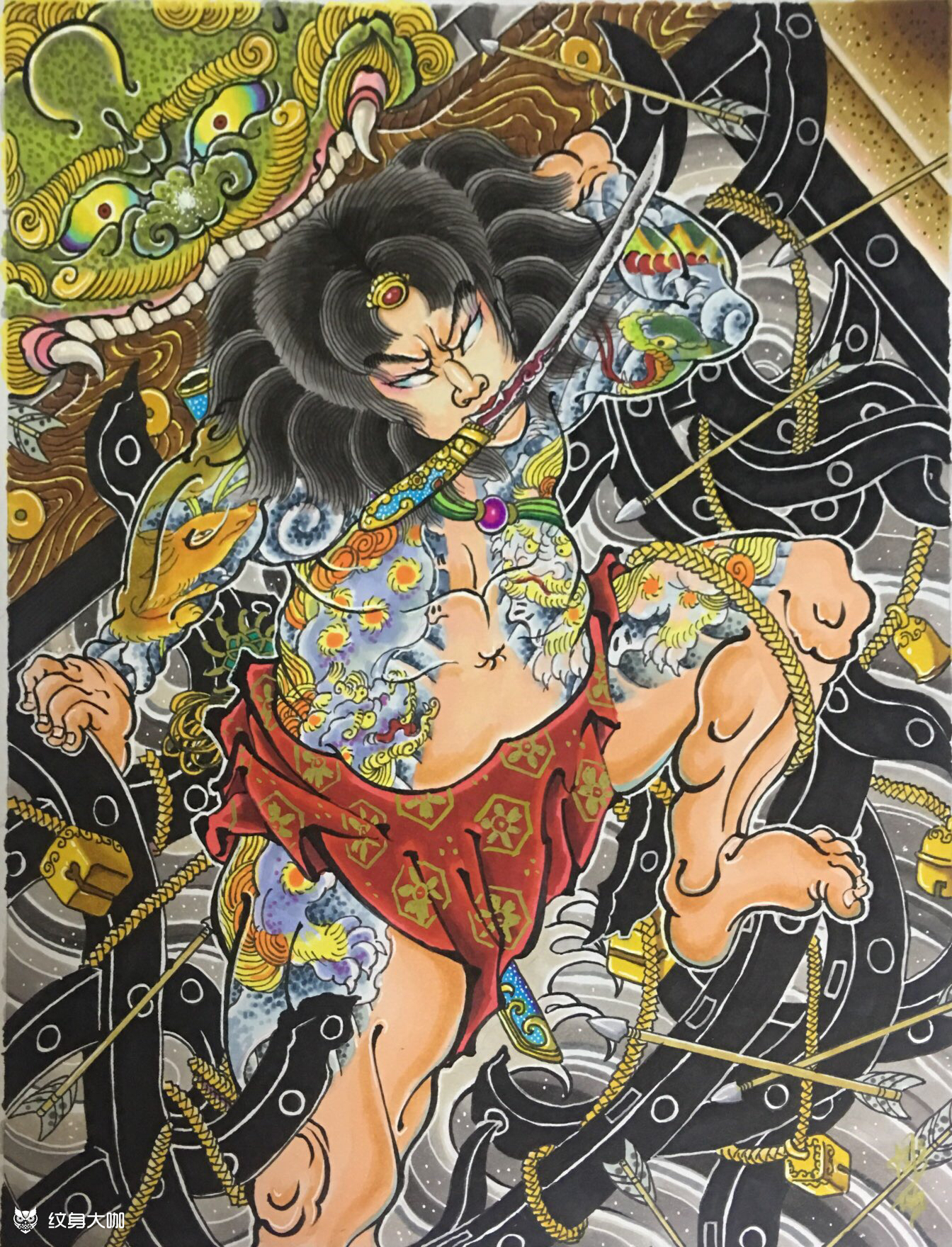 《水门破》雕仙绘_纹身吧社区 - 纹身大咖