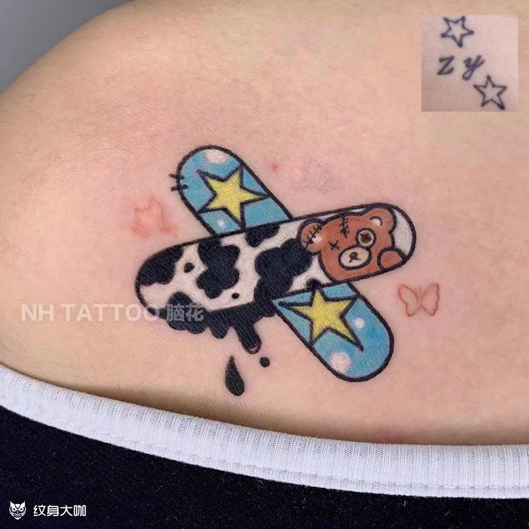 奶熊创可贴_纹身图案手稿图片_黑瞳的纹身作品集