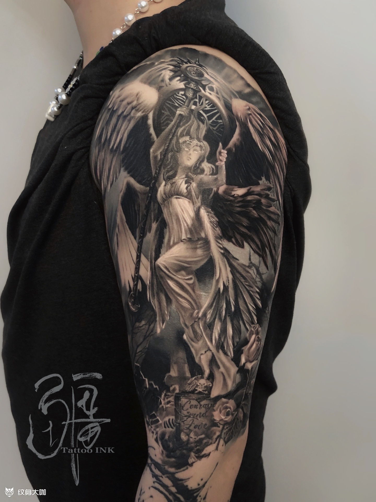加百列天使_纹身图案手稿图片_僵尸的纹身作品集