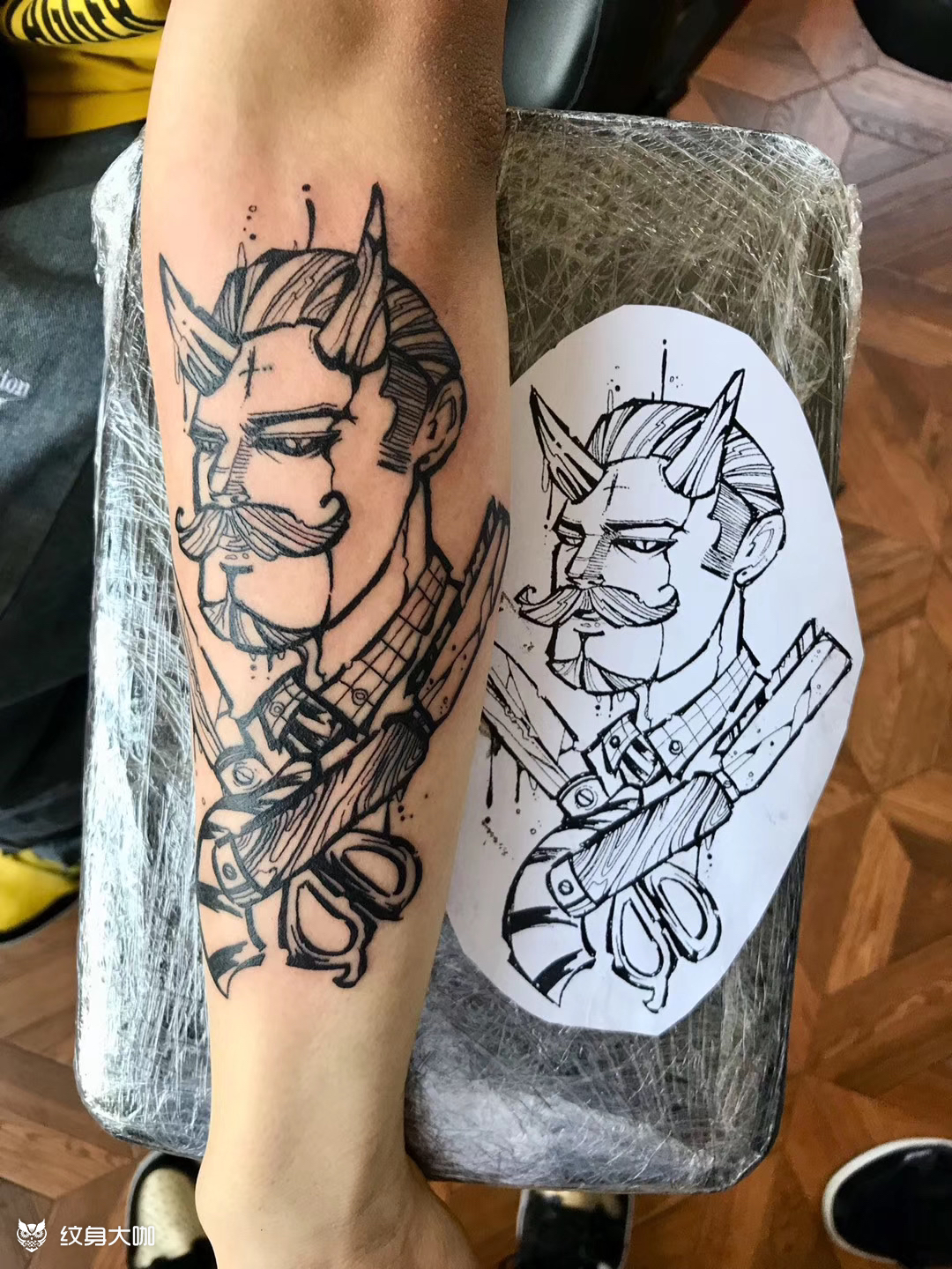 barber tattoo_纹身图案手稿图片_电猫的纹身作品集