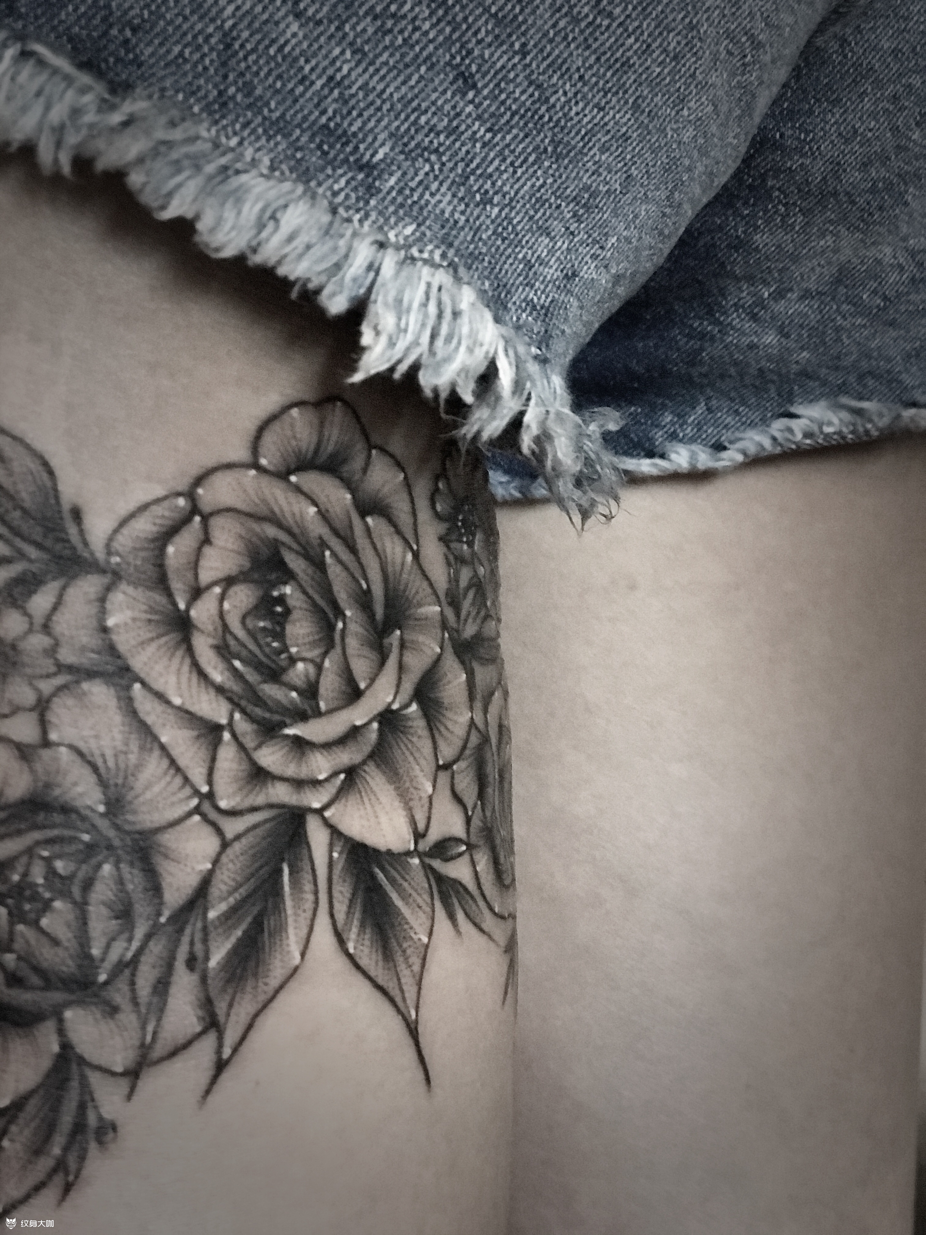 素花 腿环_纹身图案手稿图片_鬼鬼的纹身作品集