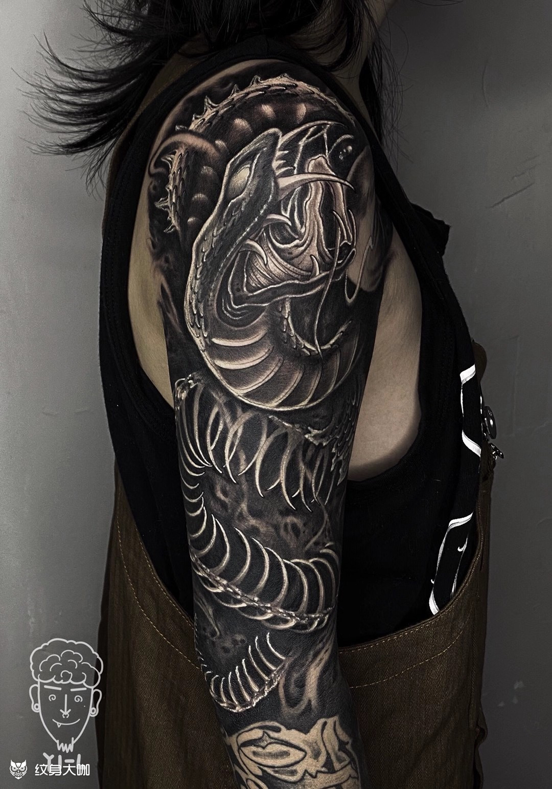 7015 work暗黑蛇_纹身图案手稿图片_老李的纹身作品集
