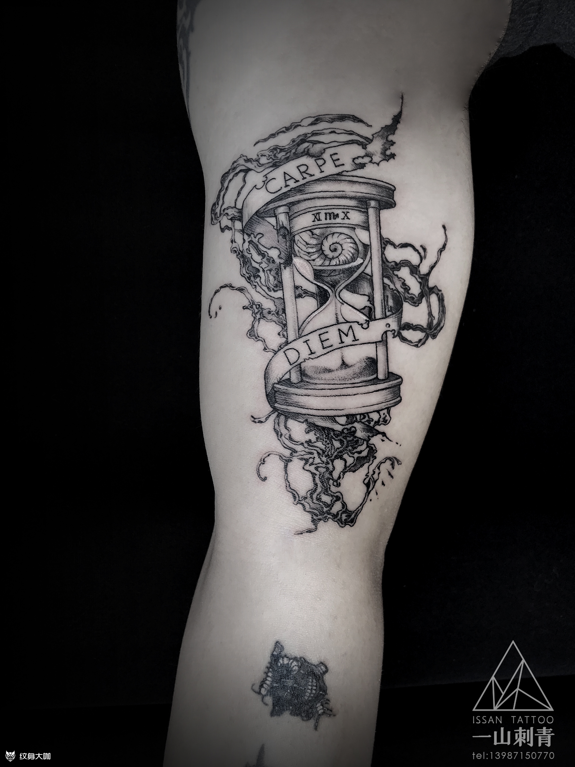 时间沙漏设计稿客人喜欢凌乱_纹身吧社区 - 纹身大咖