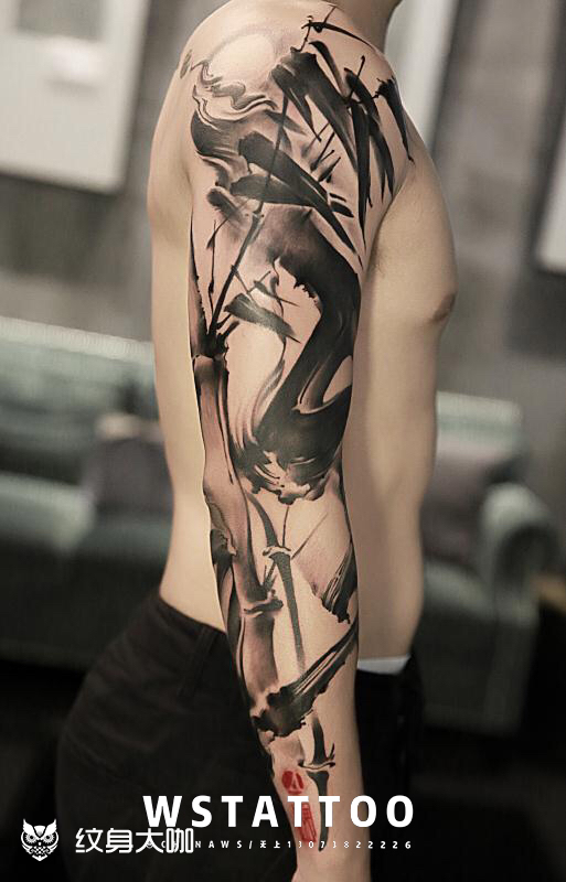无上出品——书法花臂完成时_纹身吧社区 - 纹身大咖