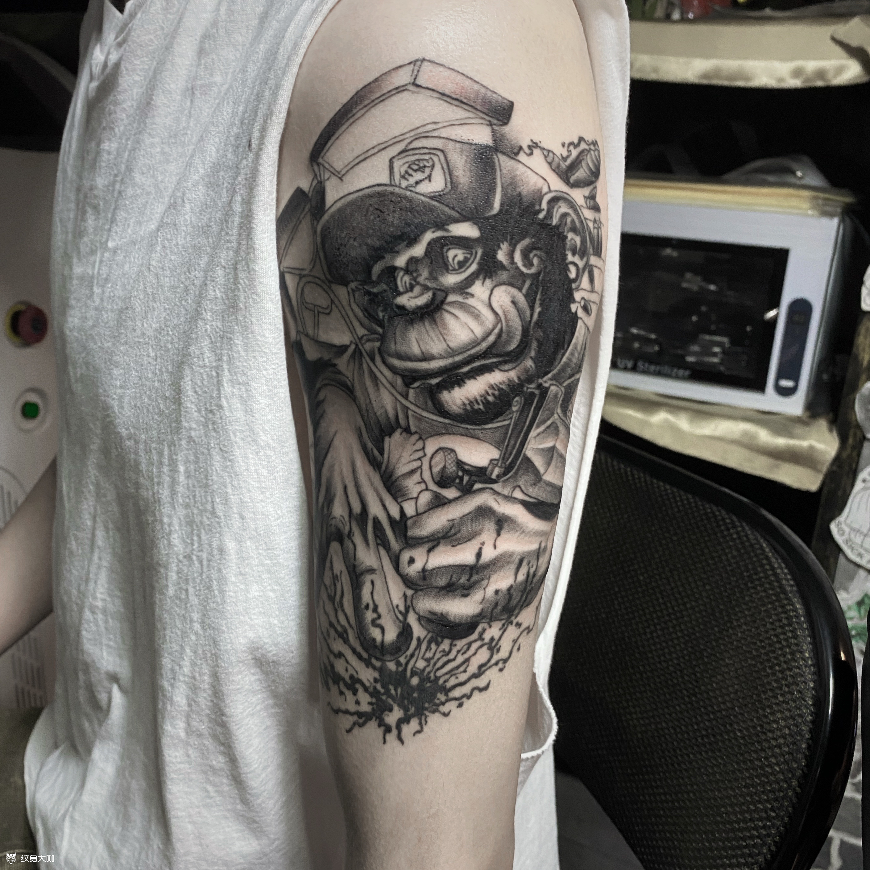 猴子_纹身图案手稿图片_黄子睿的纹身作品集