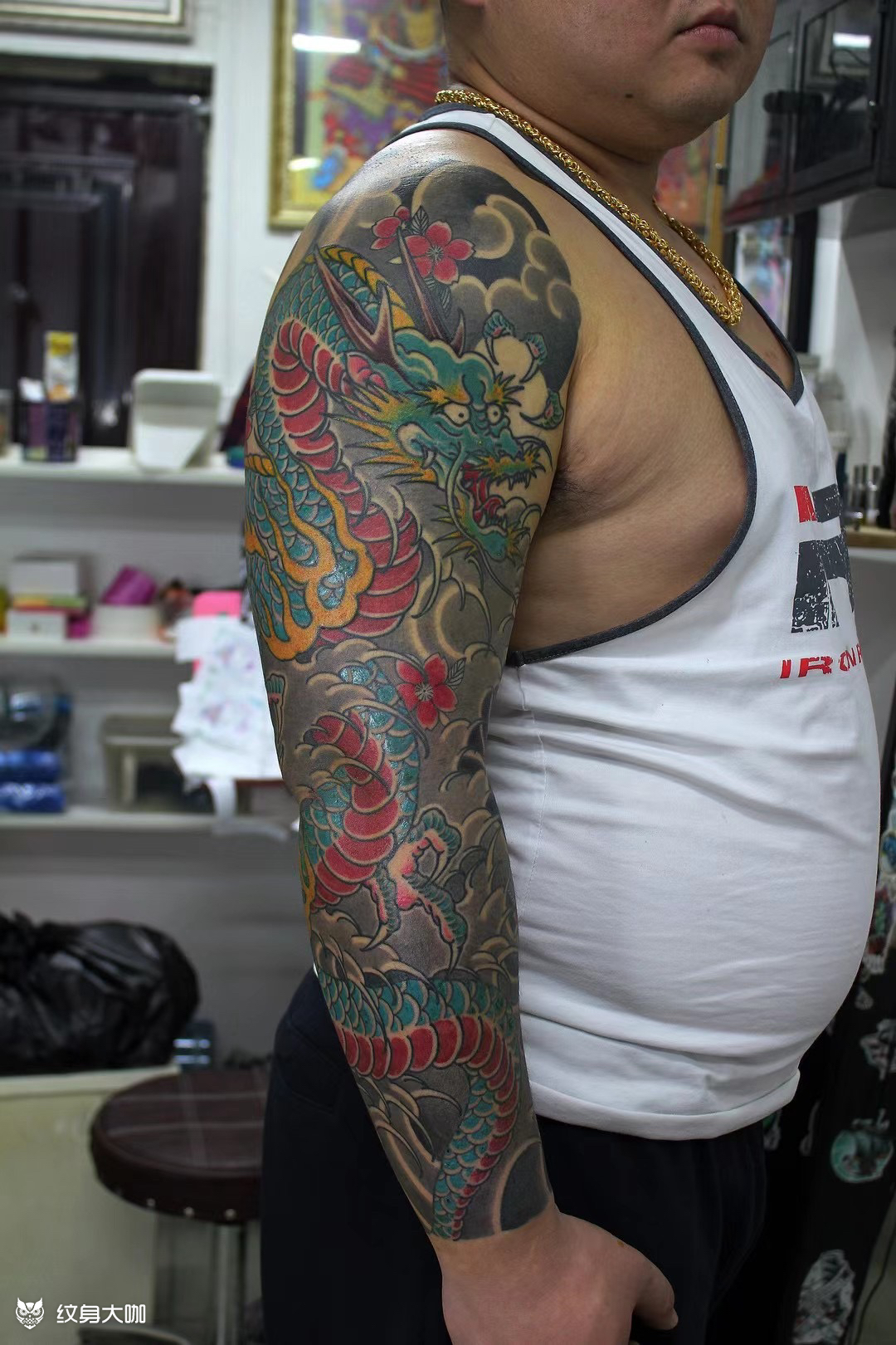 花臂龙_纹身图案手稿图片_张健的纹身作品集