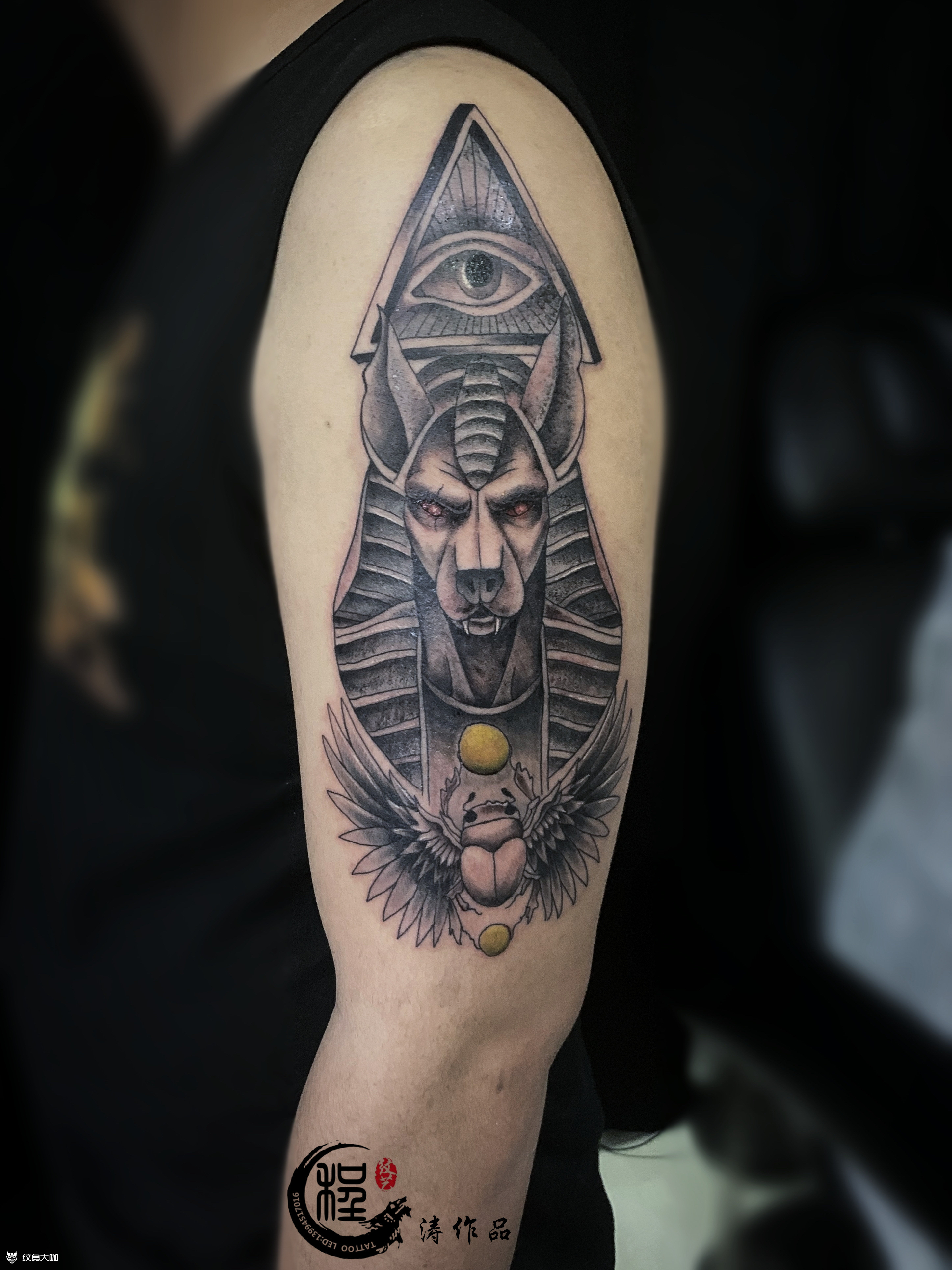 阿努比斯_纹身图案手稿图片_程永成的纹身作品集