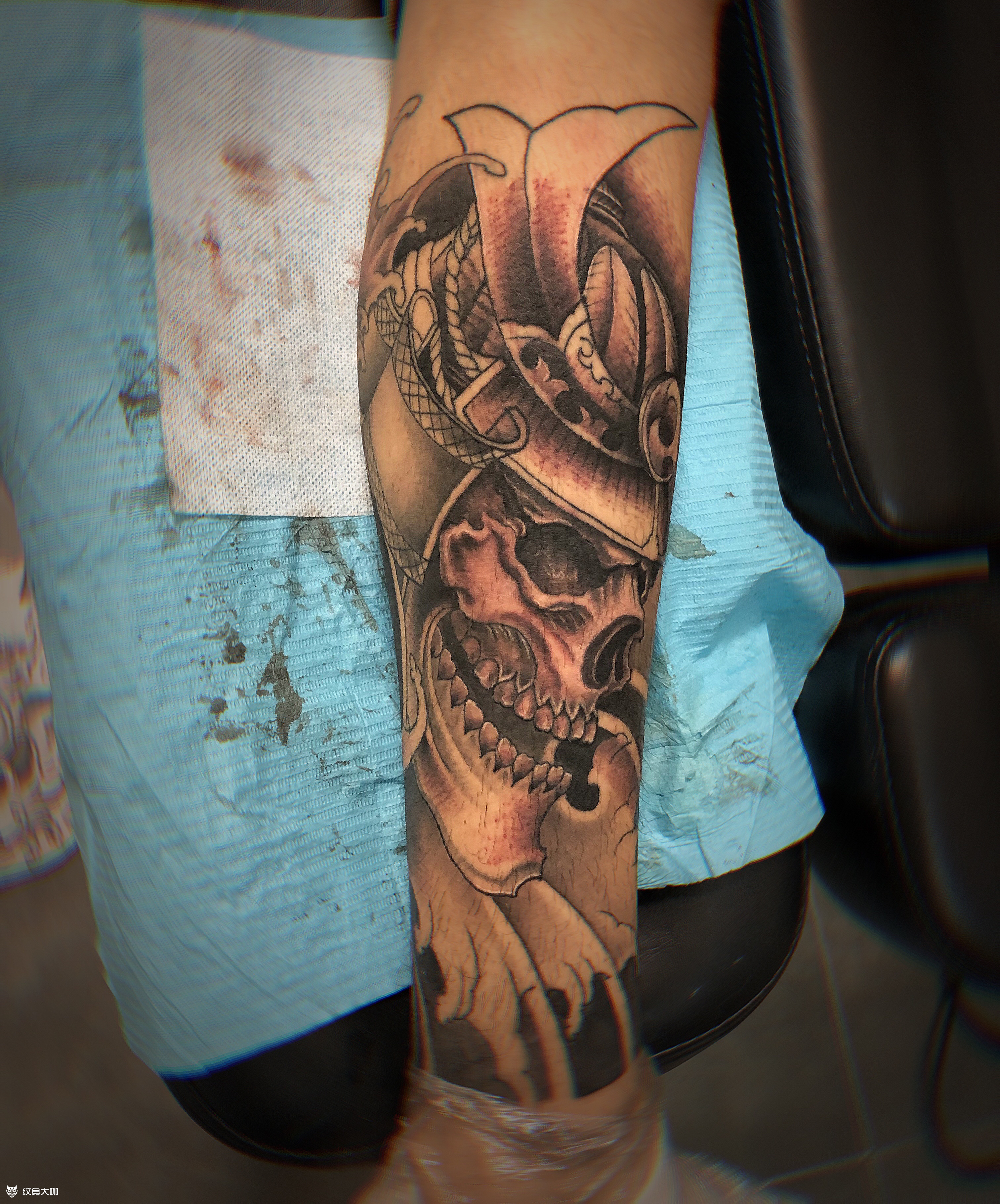 鬼武士_纹身图案手稿图片_李炎的纹身作品集