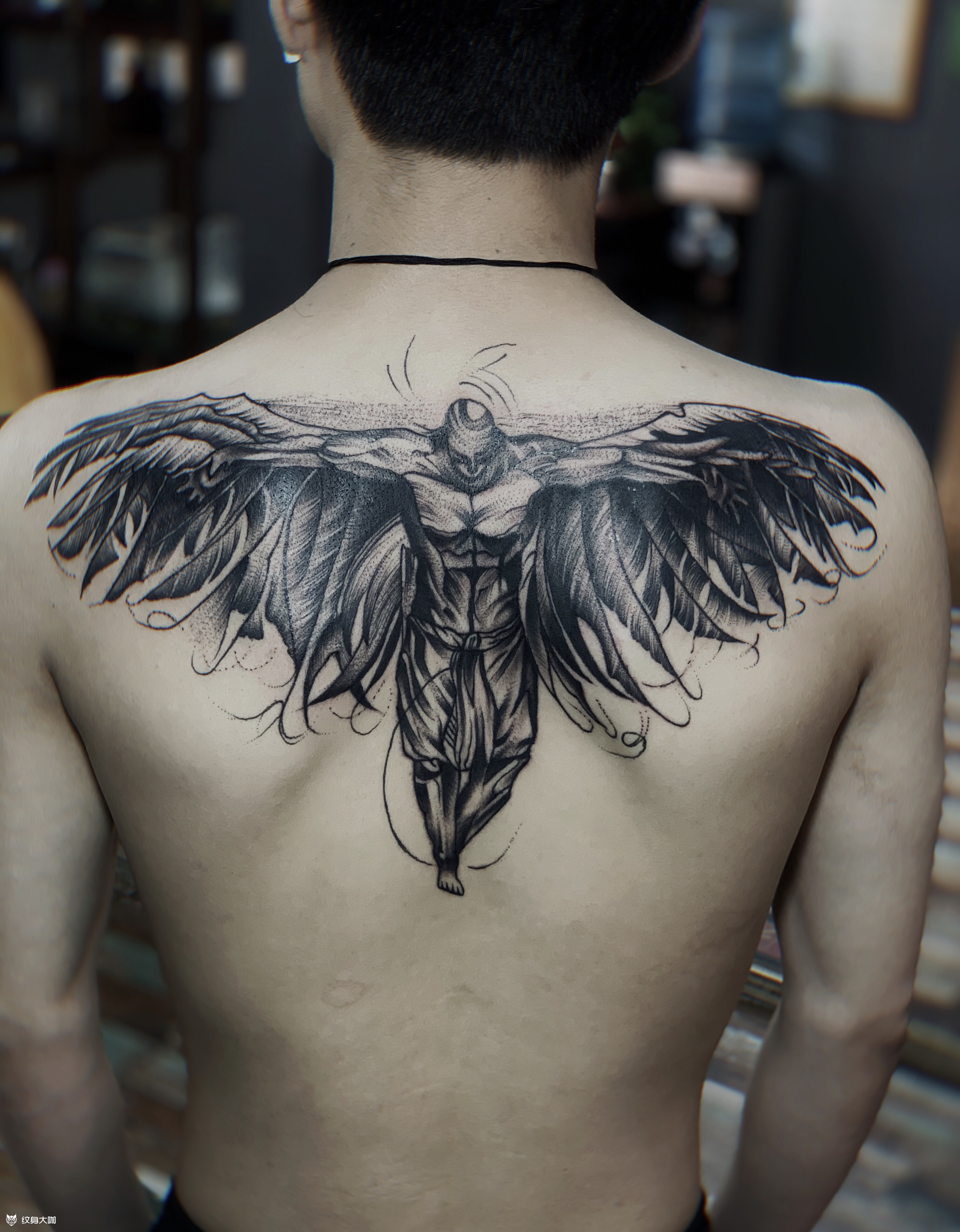 天使 恶魔 翅膀_纹身图案手稿图片_初代雕浪的纹身作品集