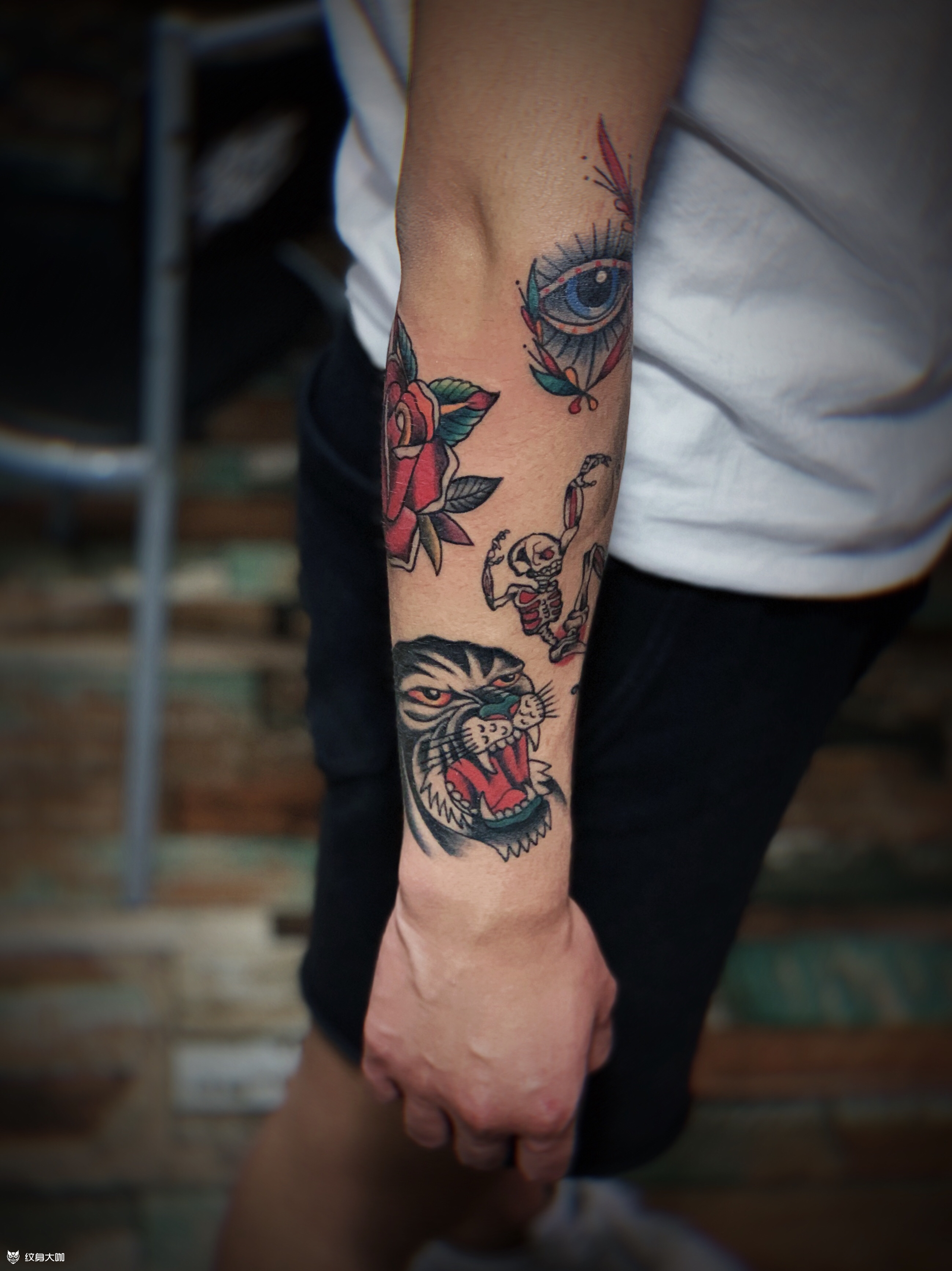 欧美拼接花臂_纹身图案手稿图片_御刺清 王伟 的纹身作品集
