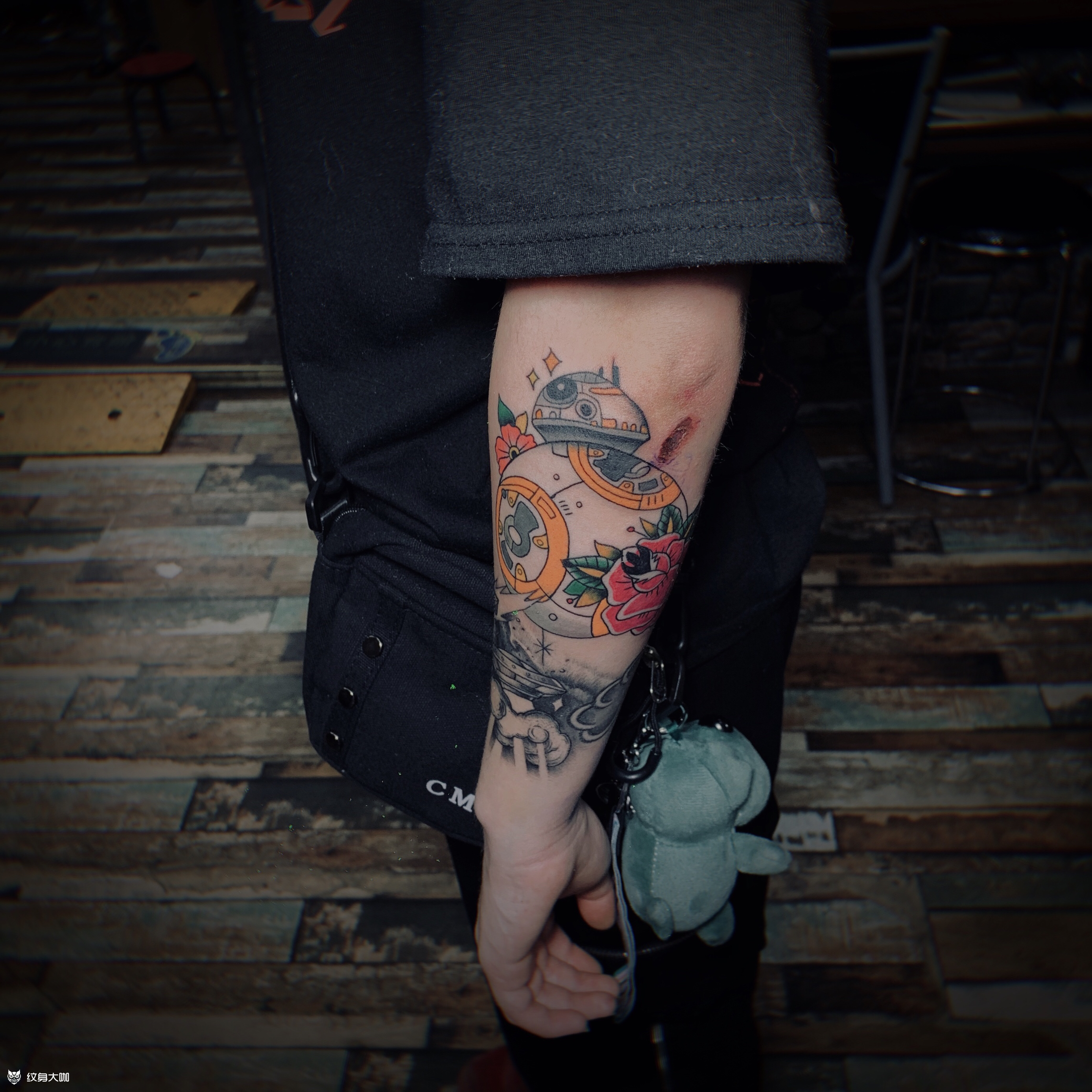 拼接花臂_纹身图案手稿图片_初代雕浪的纹身作品集