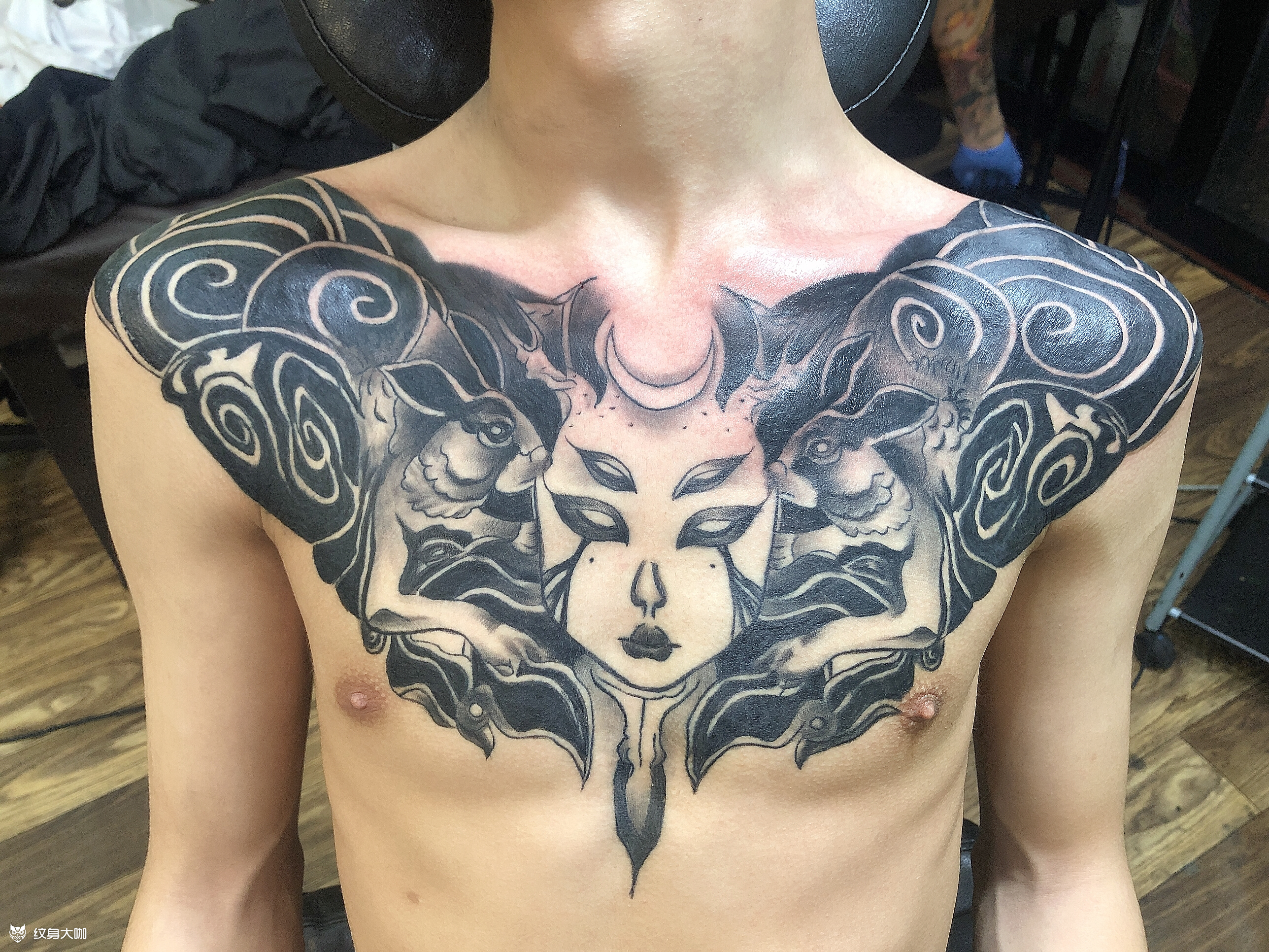 花胸修改上色_纹身图案手稿图片_可儿@的纹身作品集