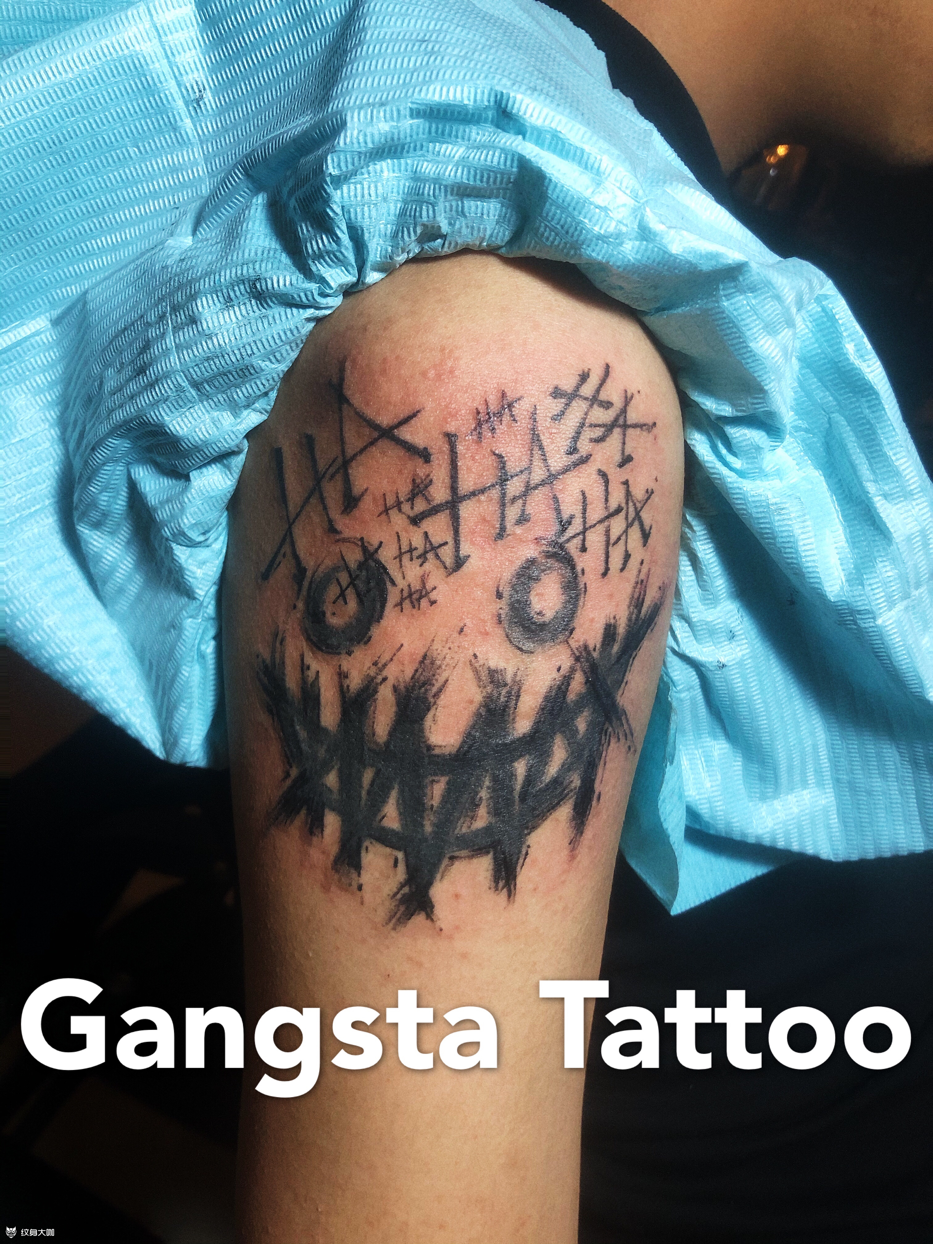 hahaha_纹身图案手稿图片_gangstastudio盲人的纹身作品集