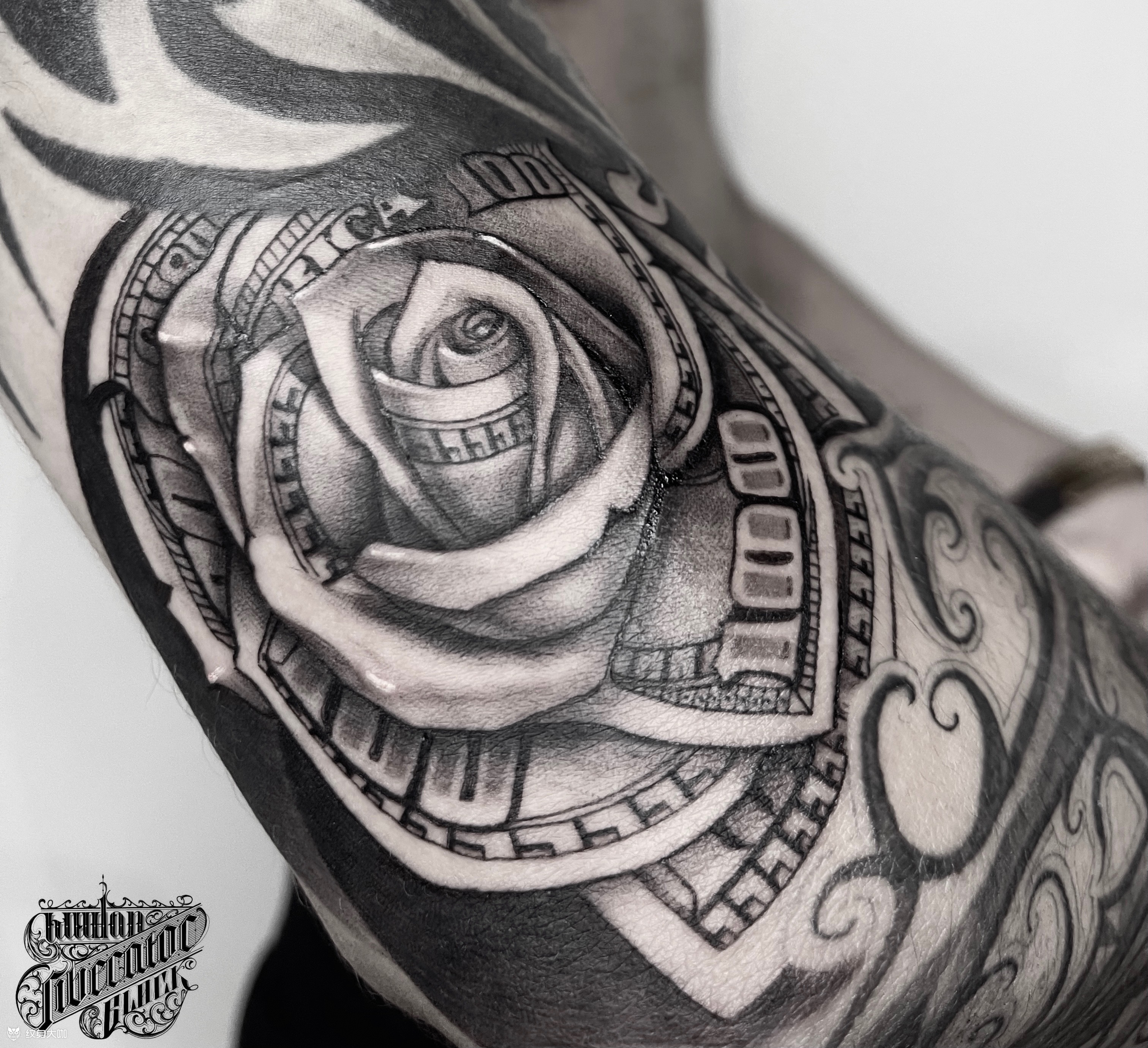 钱花_纹身图案手稿图片_lb的纹身作品集