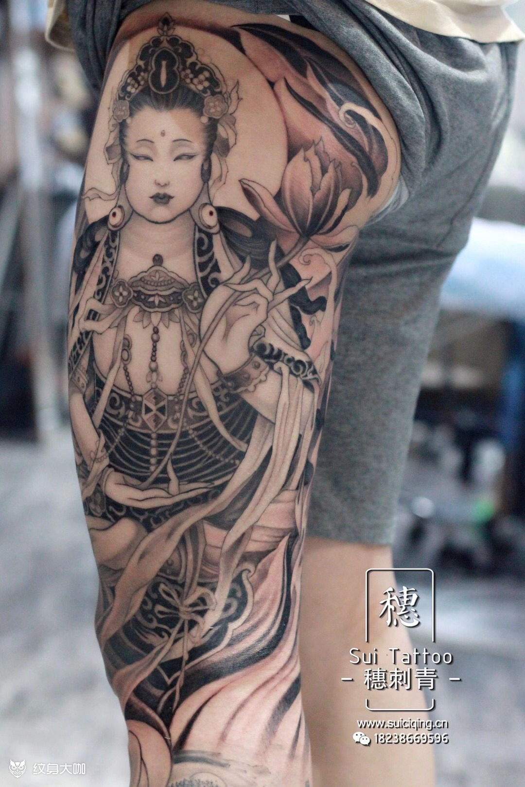 观音_纹身图案手稿图片_穗鹏飞的纹身作品集