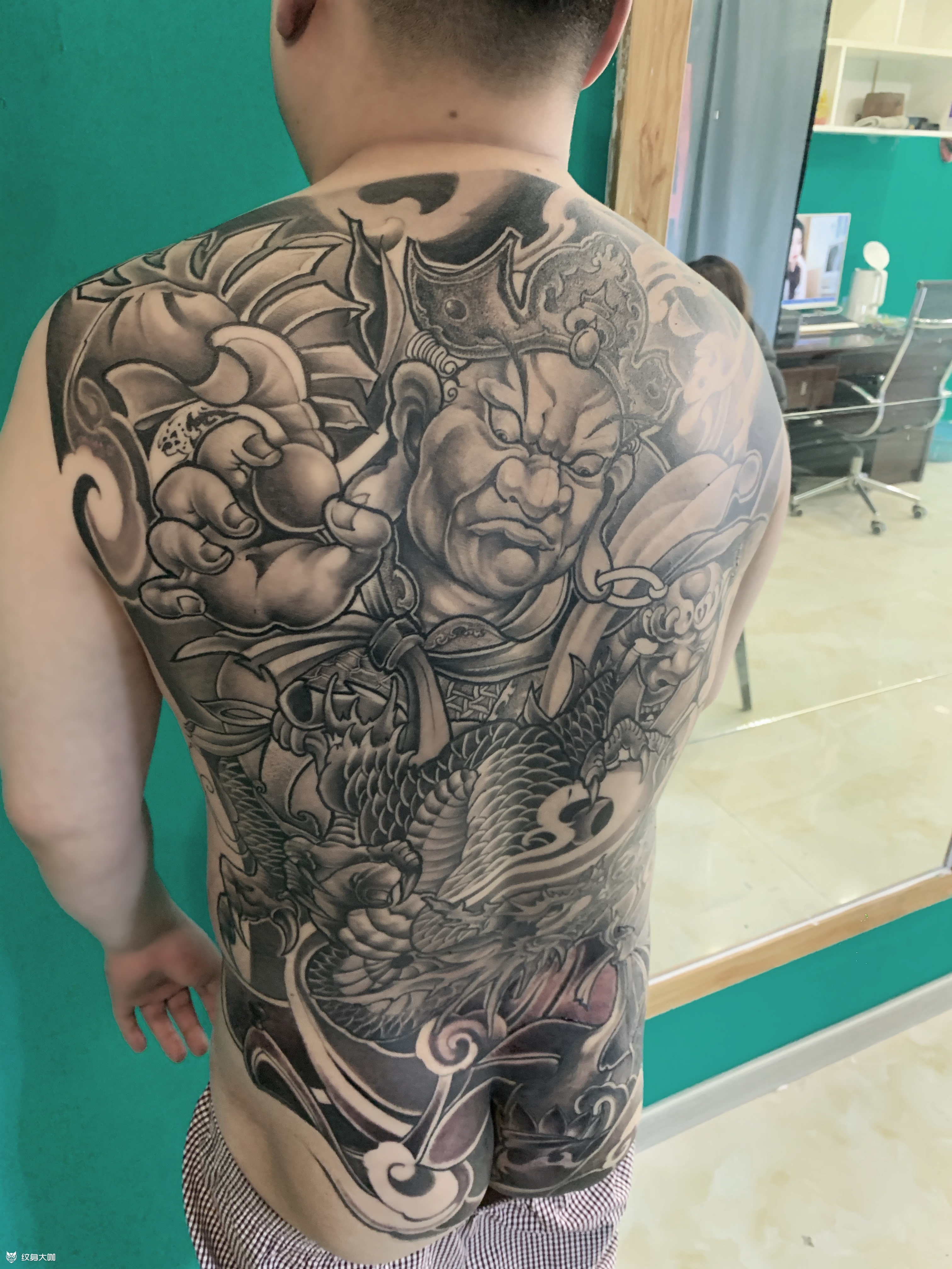 四大天王满背_纹身图案手稿图片_俊俏的纹身作品集