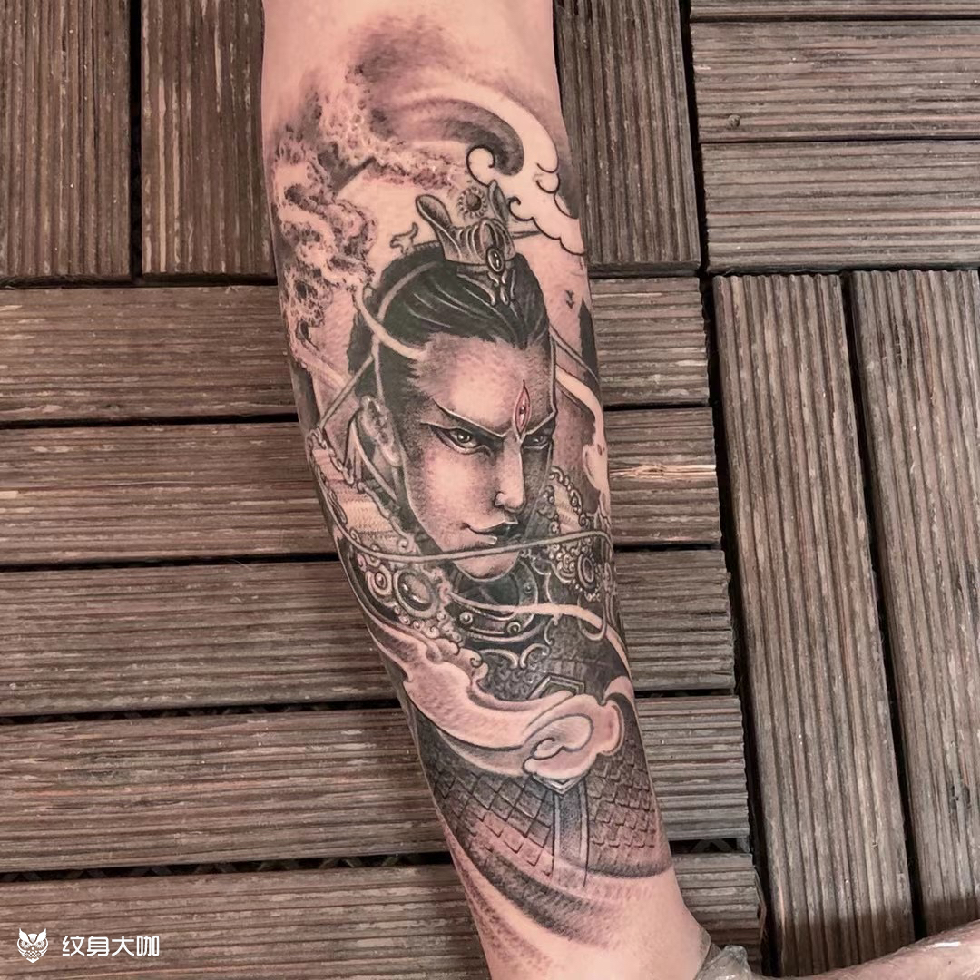 修改二郎神_纹身图案手稿图片_ kk的纹身作品集