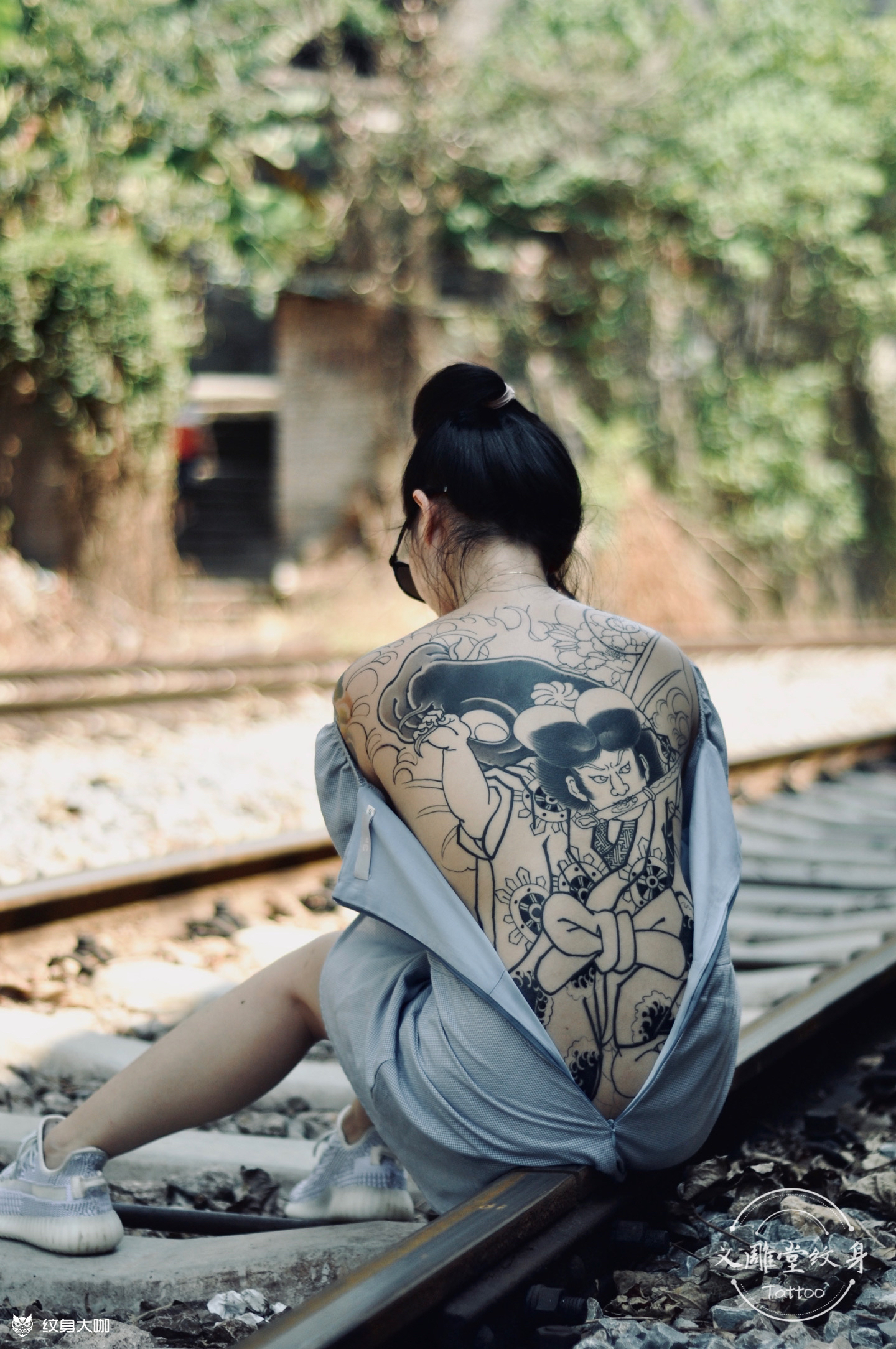 满背鬼若丸杀鱼_纹身图案手稿图片_义雕堂 tattoo的纹身作品集