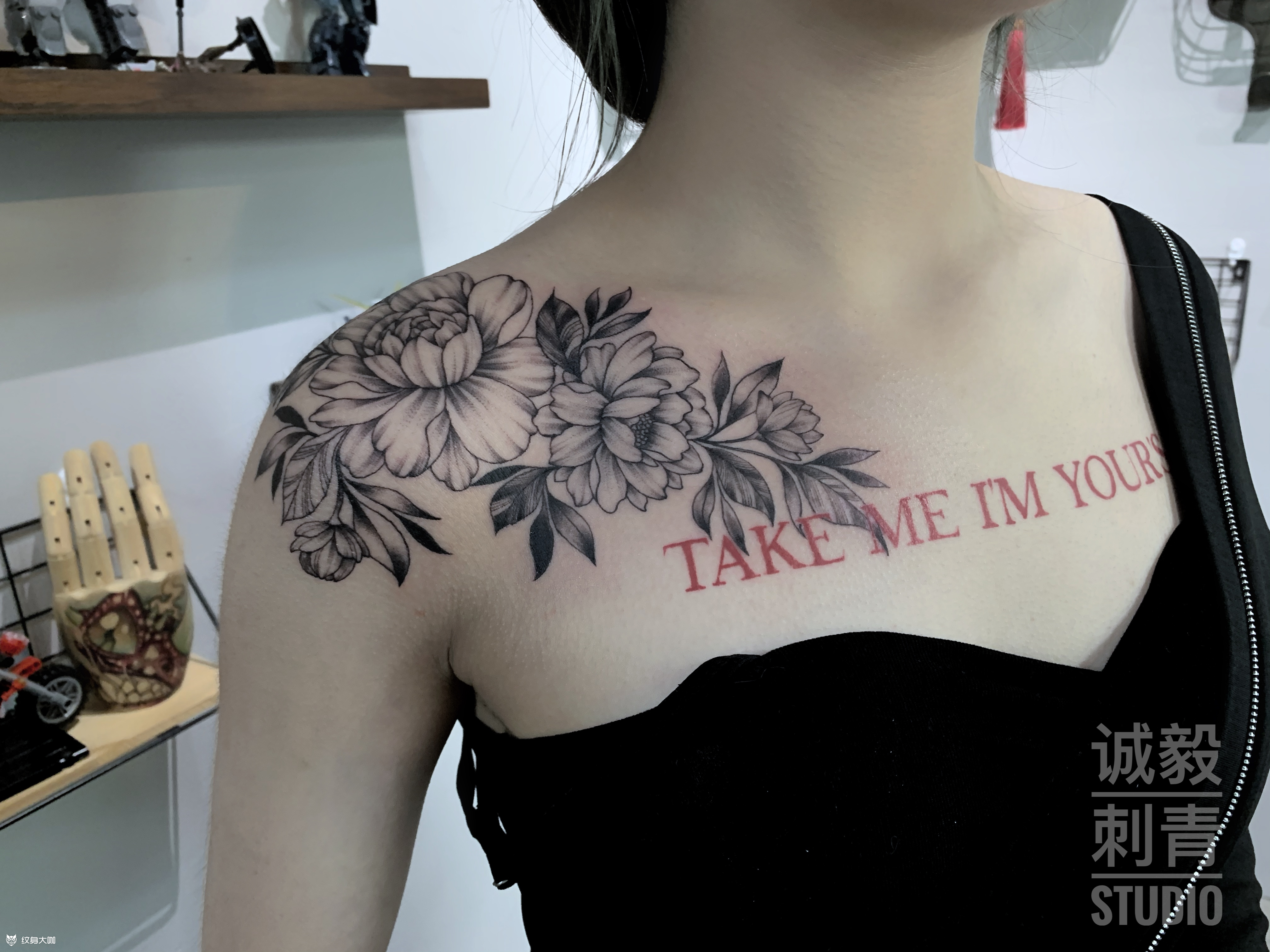 肩花_纹身图案手稿图片_林的纹身作品集