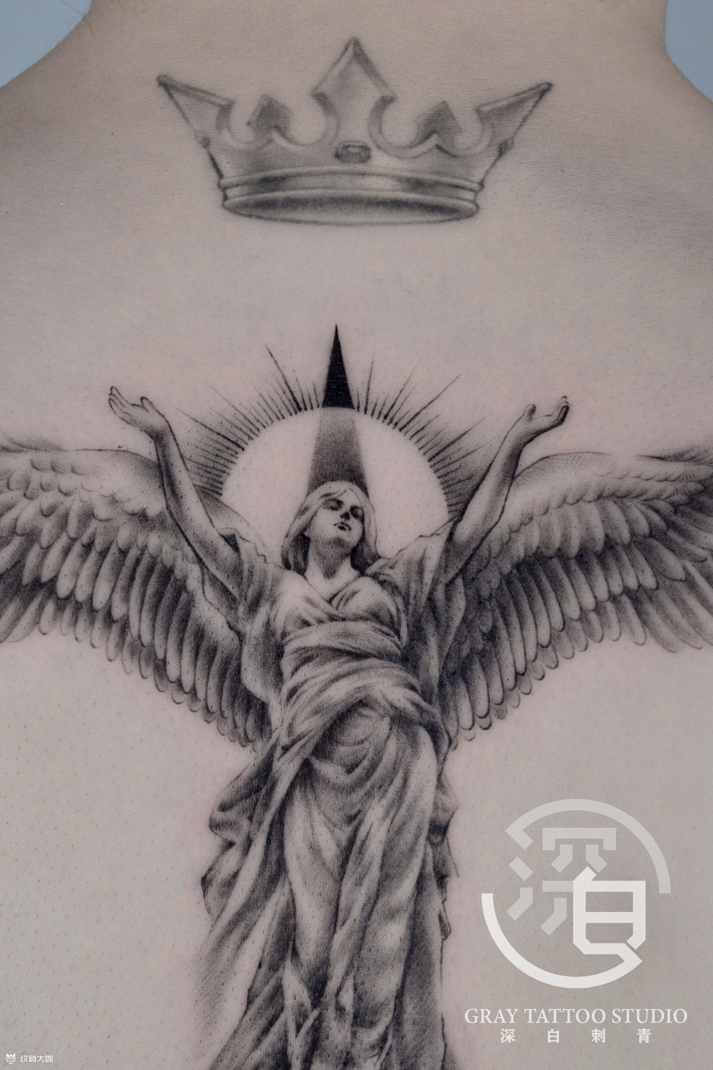 天使背部纹身图案大全 