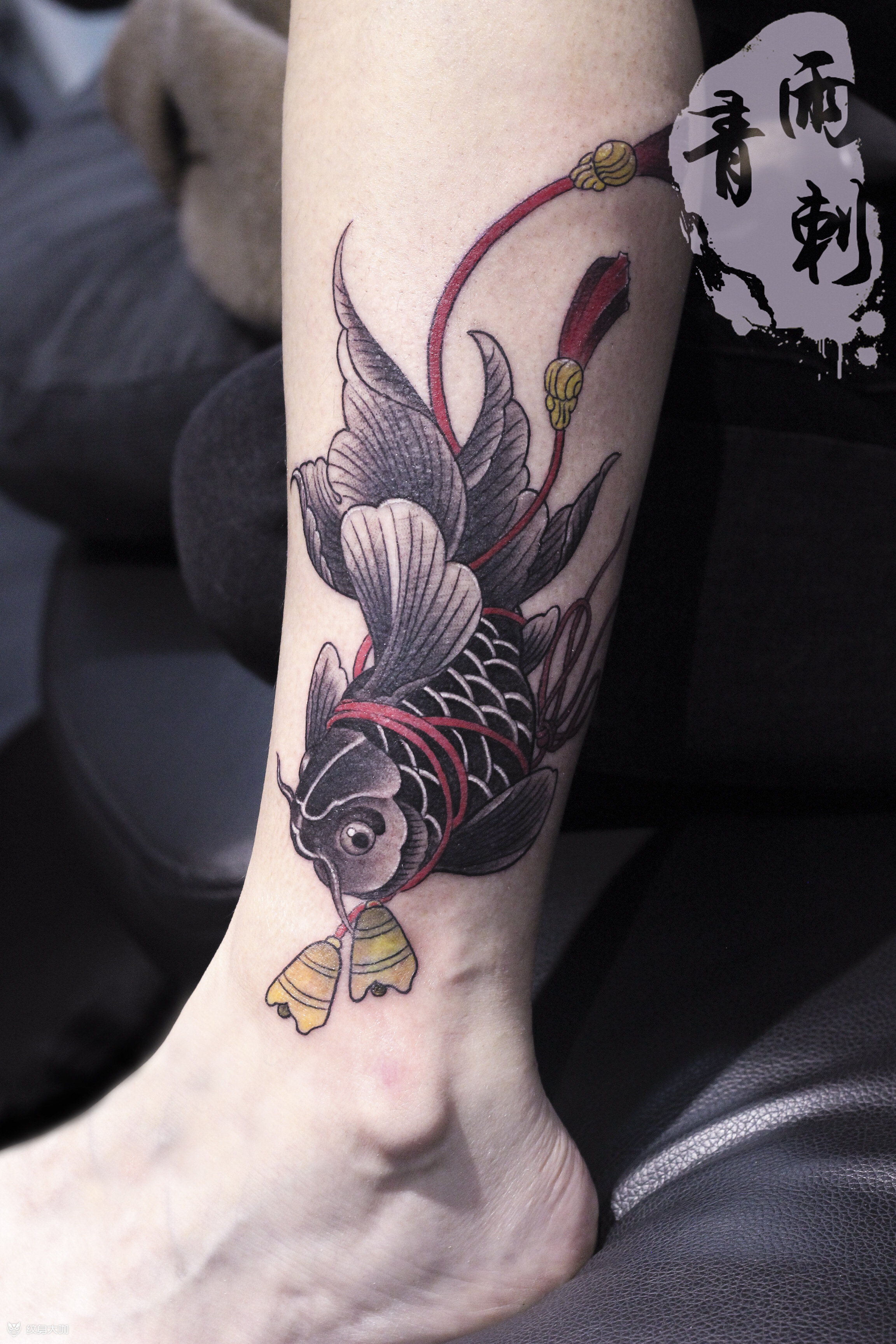 金鱼_纹身图案手稿图片_李彪的纹身作品集