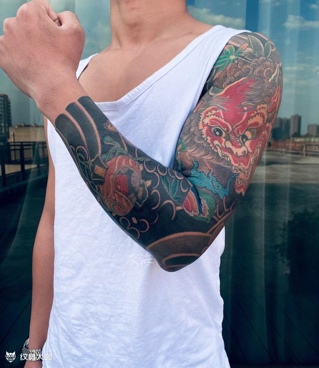 白鬼老传统花臂_纹身图案手稿图片_何舟的纹身作品集
