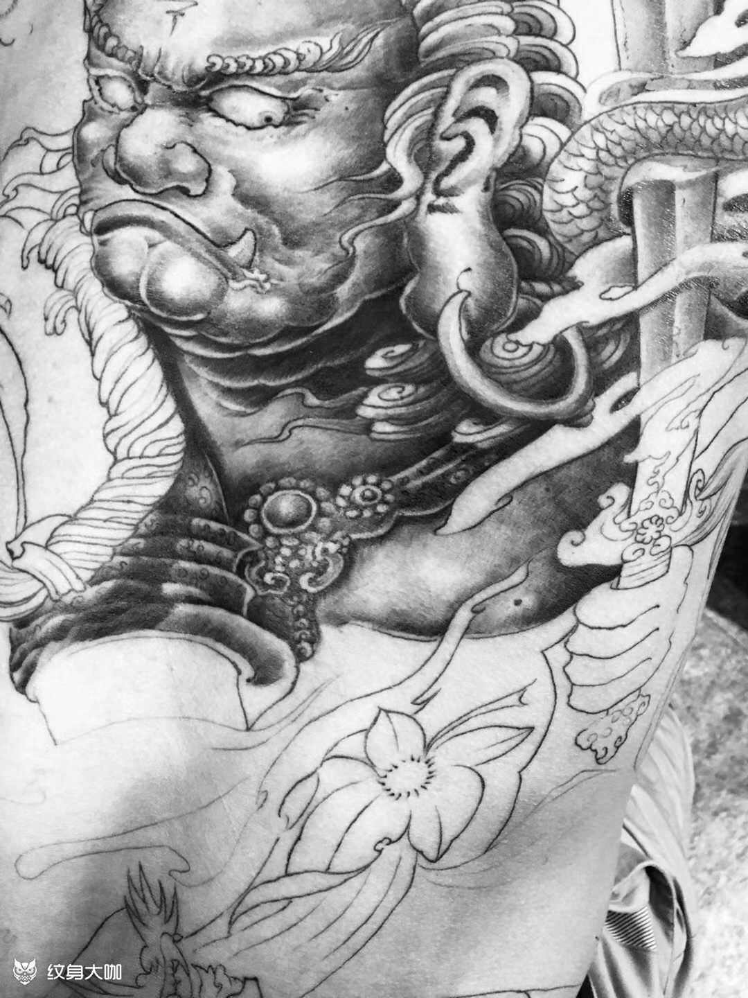 不动明王一角_纹身图案手稿图片_大卫的纹身作品集
