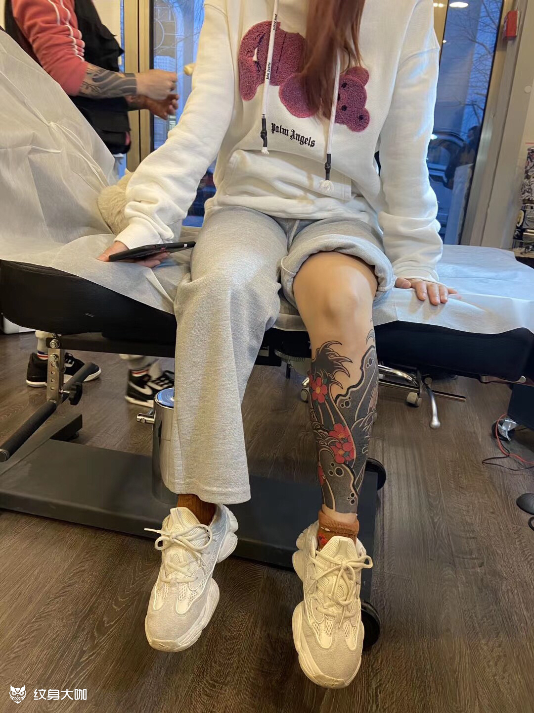 老传统包小腿_纹身图案手稿图片_陈丁的纹身作品集