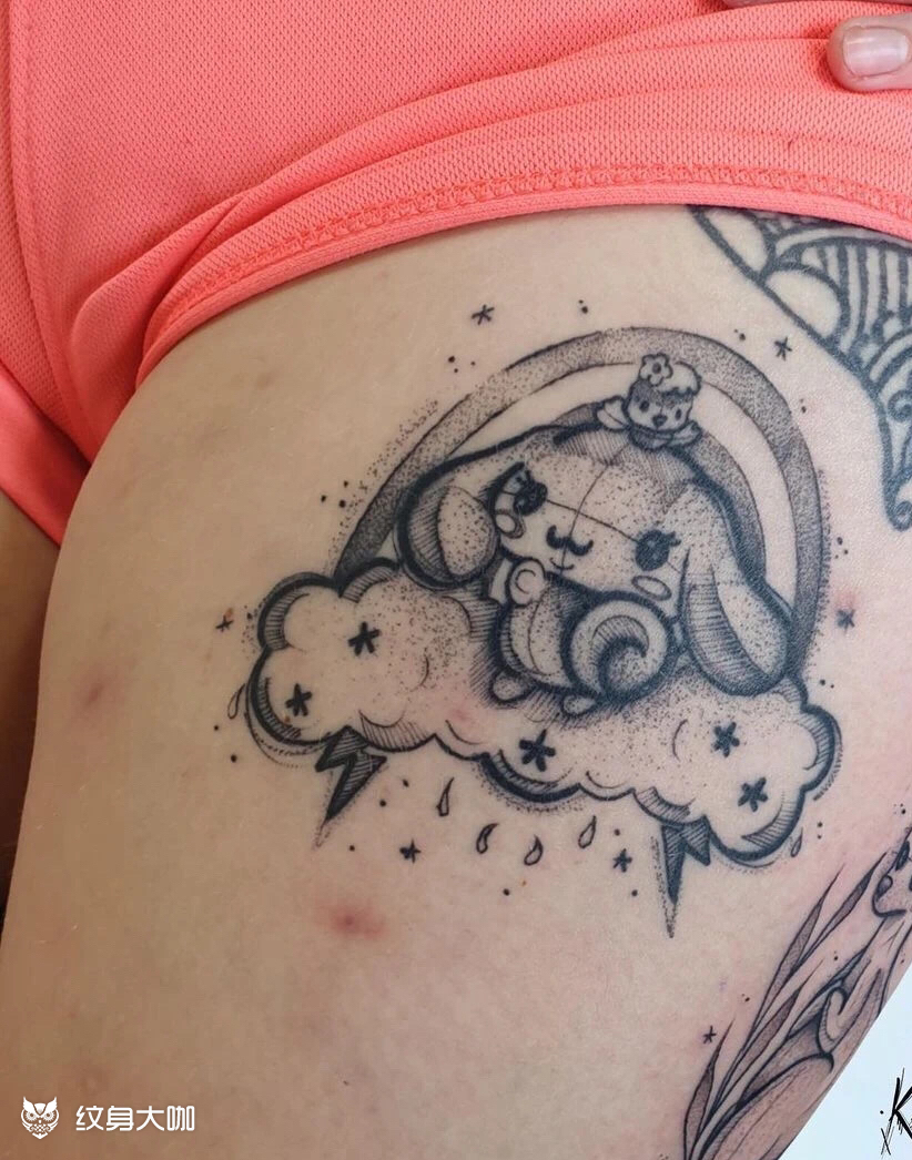 玉桂狗_纹身图案手稿图片_行者的纹身作品集