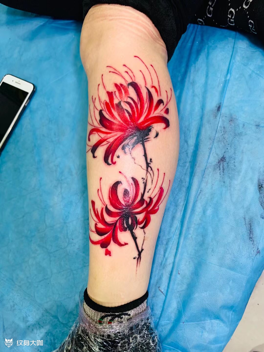 彼岸花_纹身图案手稿图片_张卫利的纹身作品集