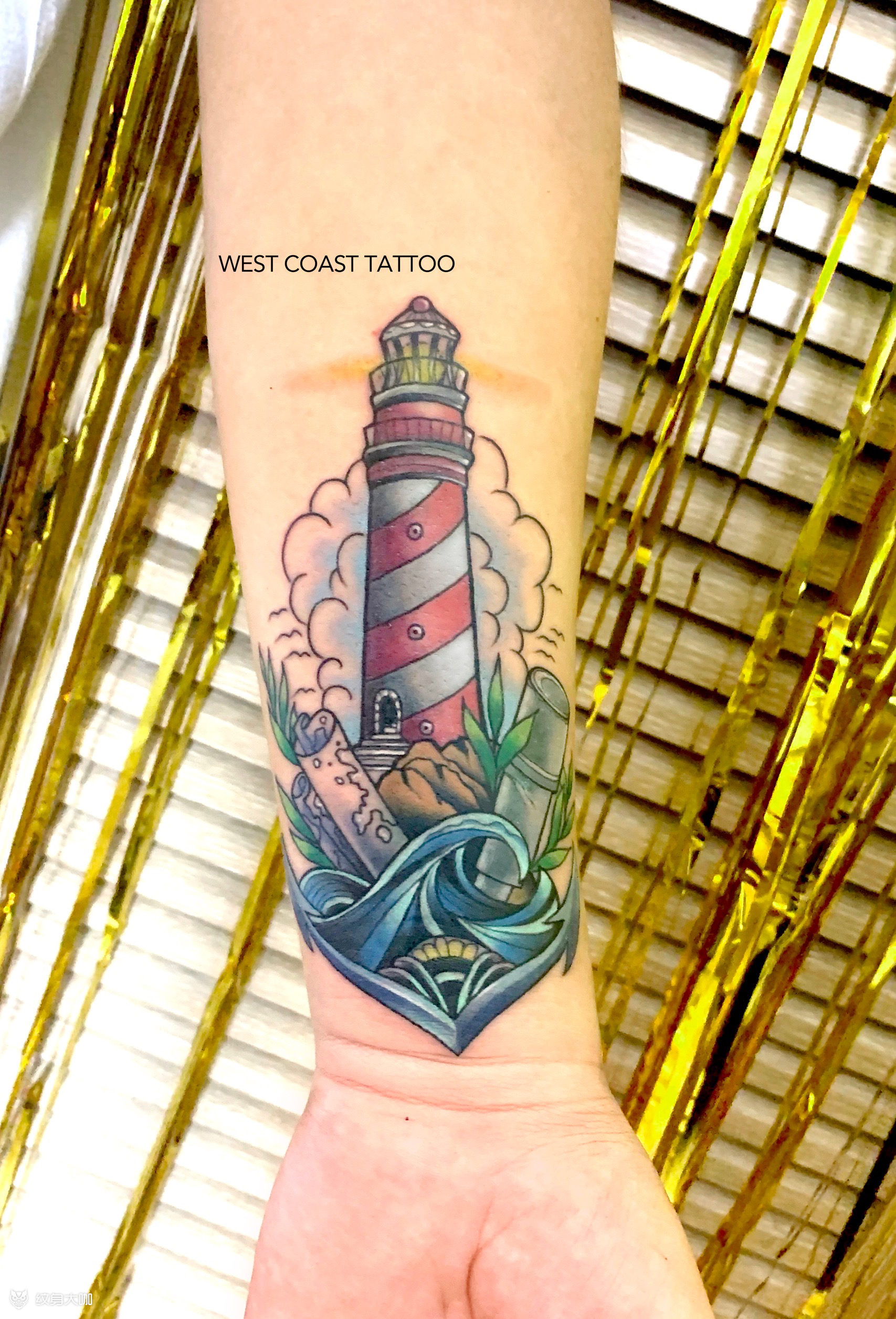 灯塔_纹身图案手稿图片_琳妹的纹身作品集