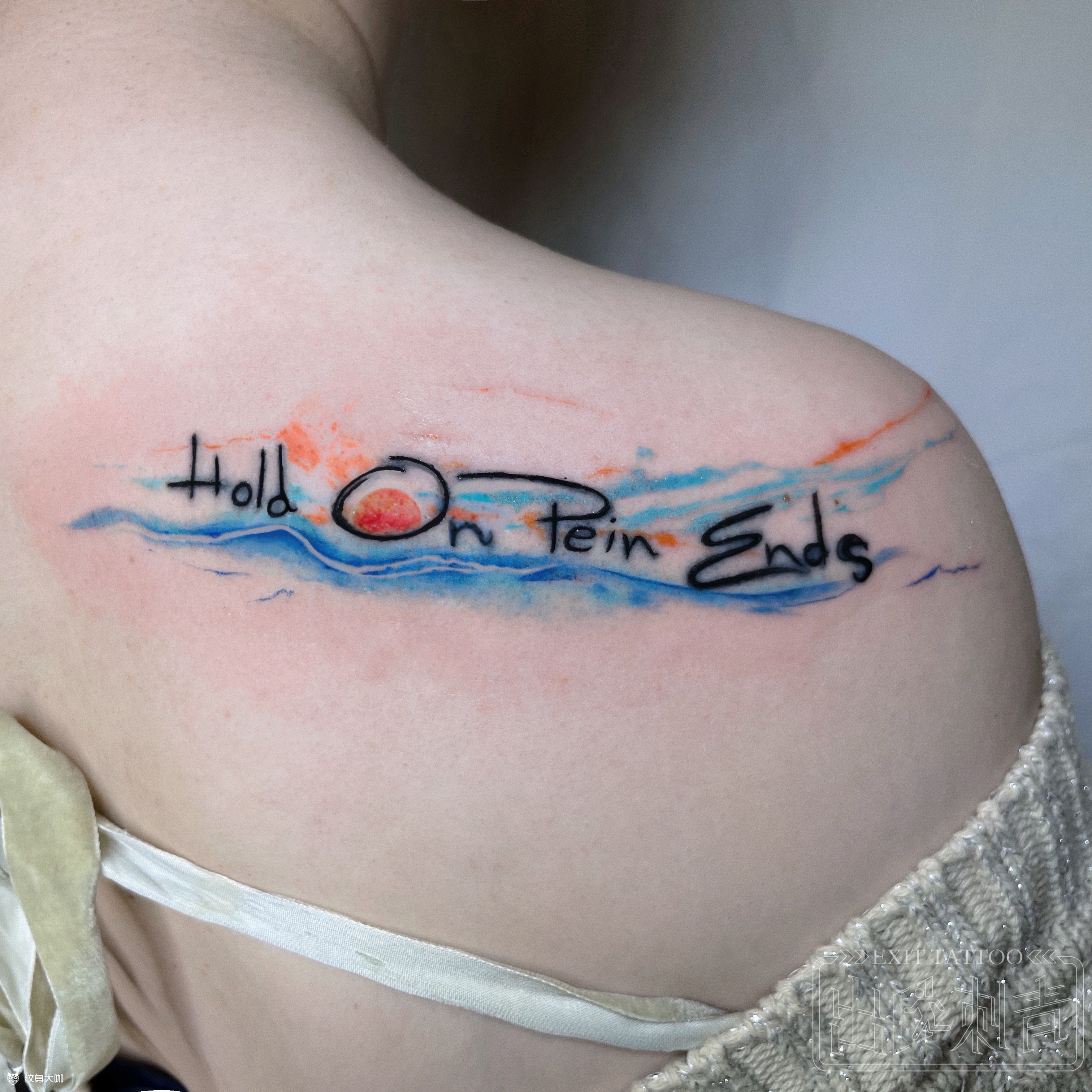 日落_纹身图案手稿图片_温州水墨风飞煌的纹身作品集