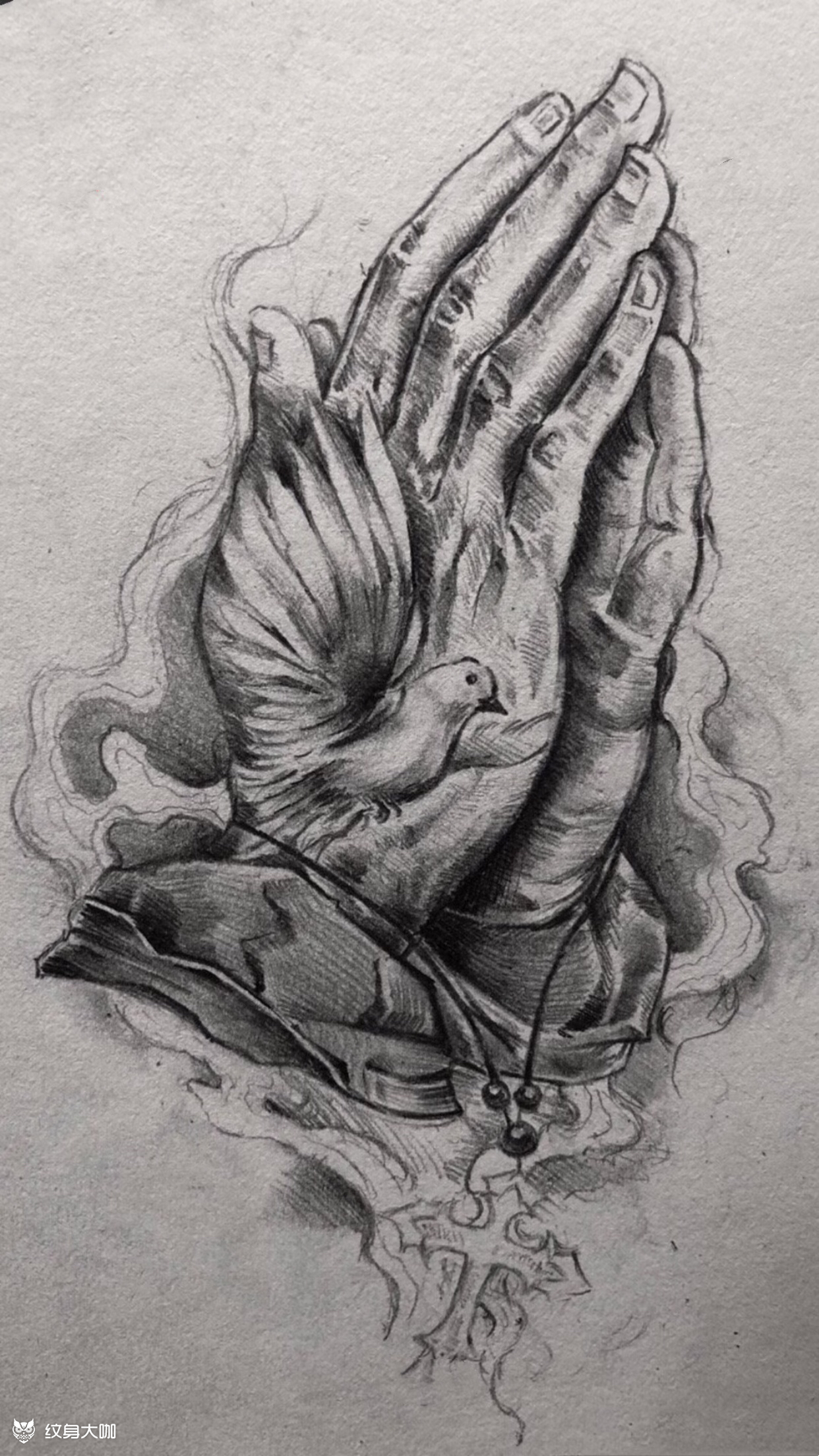 佛手_纹身图案手稿图片_大卫的纹身作品集