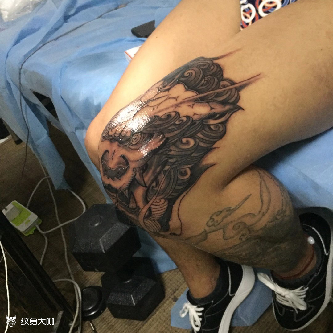 唐狮膝盖_纹身图案手稿图片_horiwu 的纹身作品集