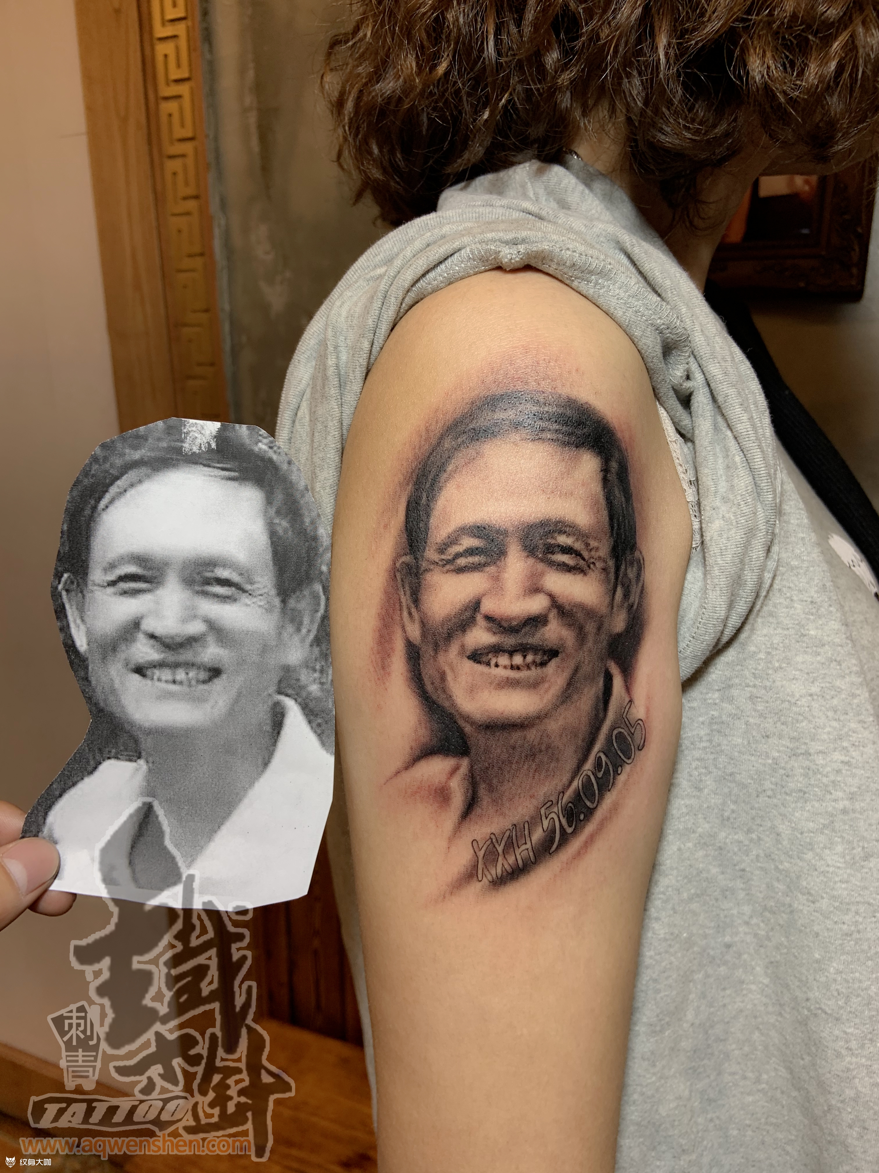 父亲_纹身图案手稿图片_朱从强的纹身作品集