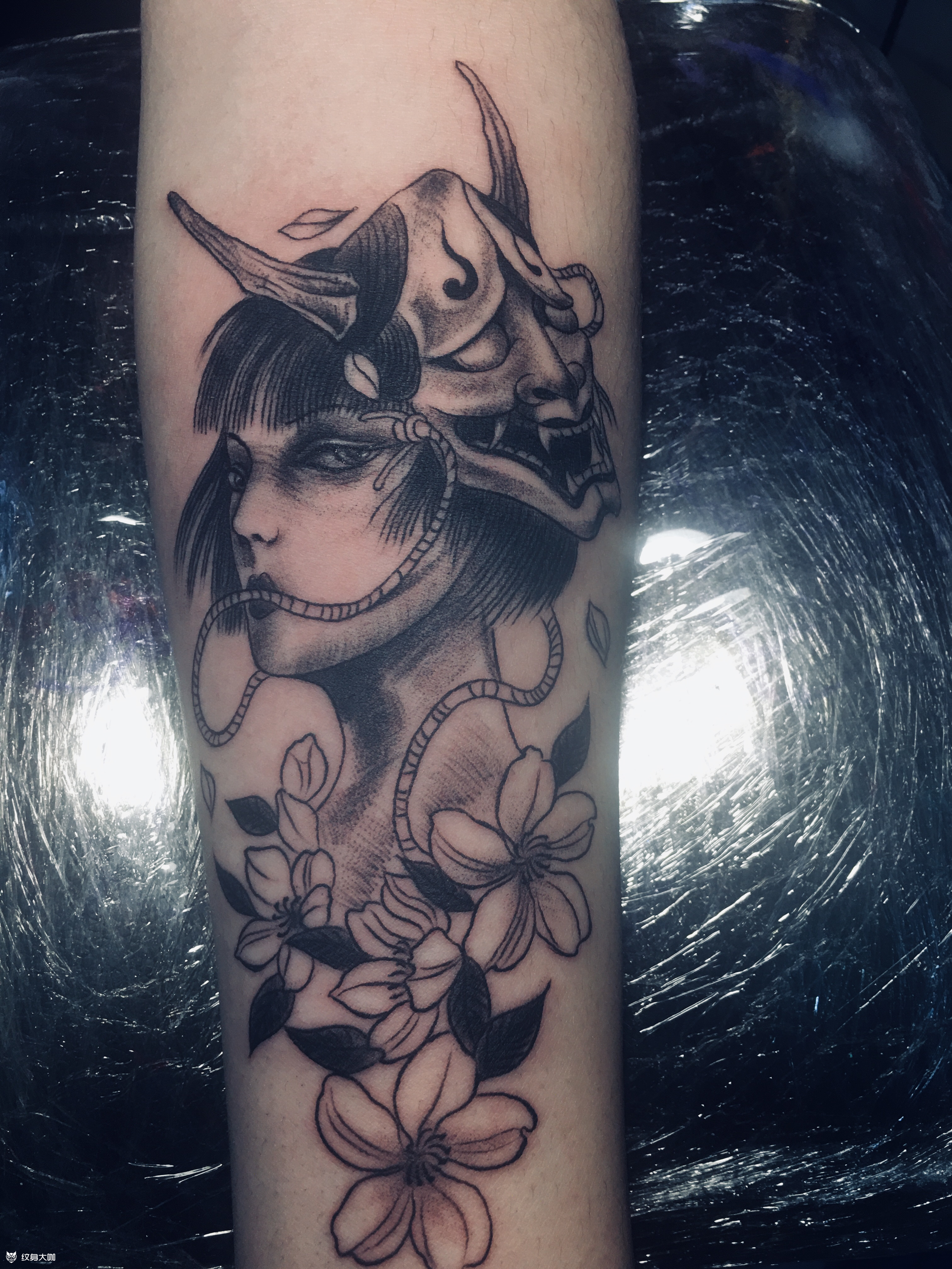 般若面具_纹身图案手稿图片_赵雪飞的纹身作品集