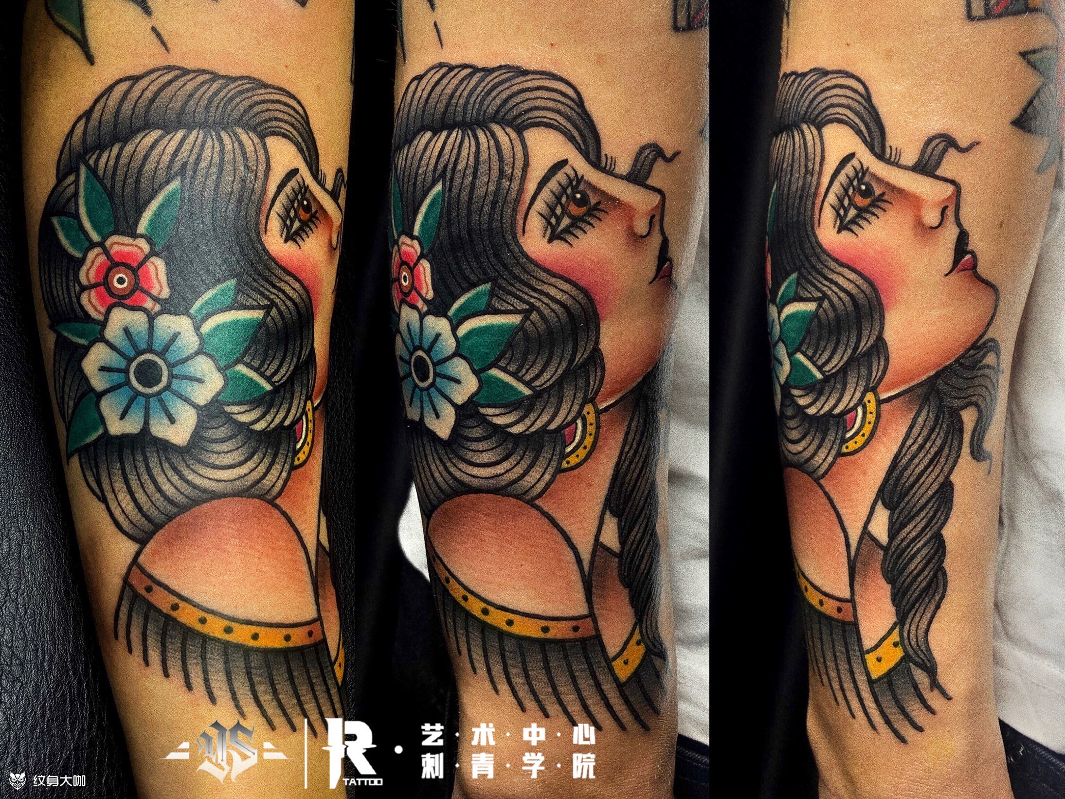 经典old school女人_纹身图案手稿图片_任彪的纹身作品集