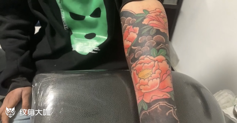 牡丹花日式老传统_纹身图案手稿图片_玖柒 陈嬷嬷的纹身作品集