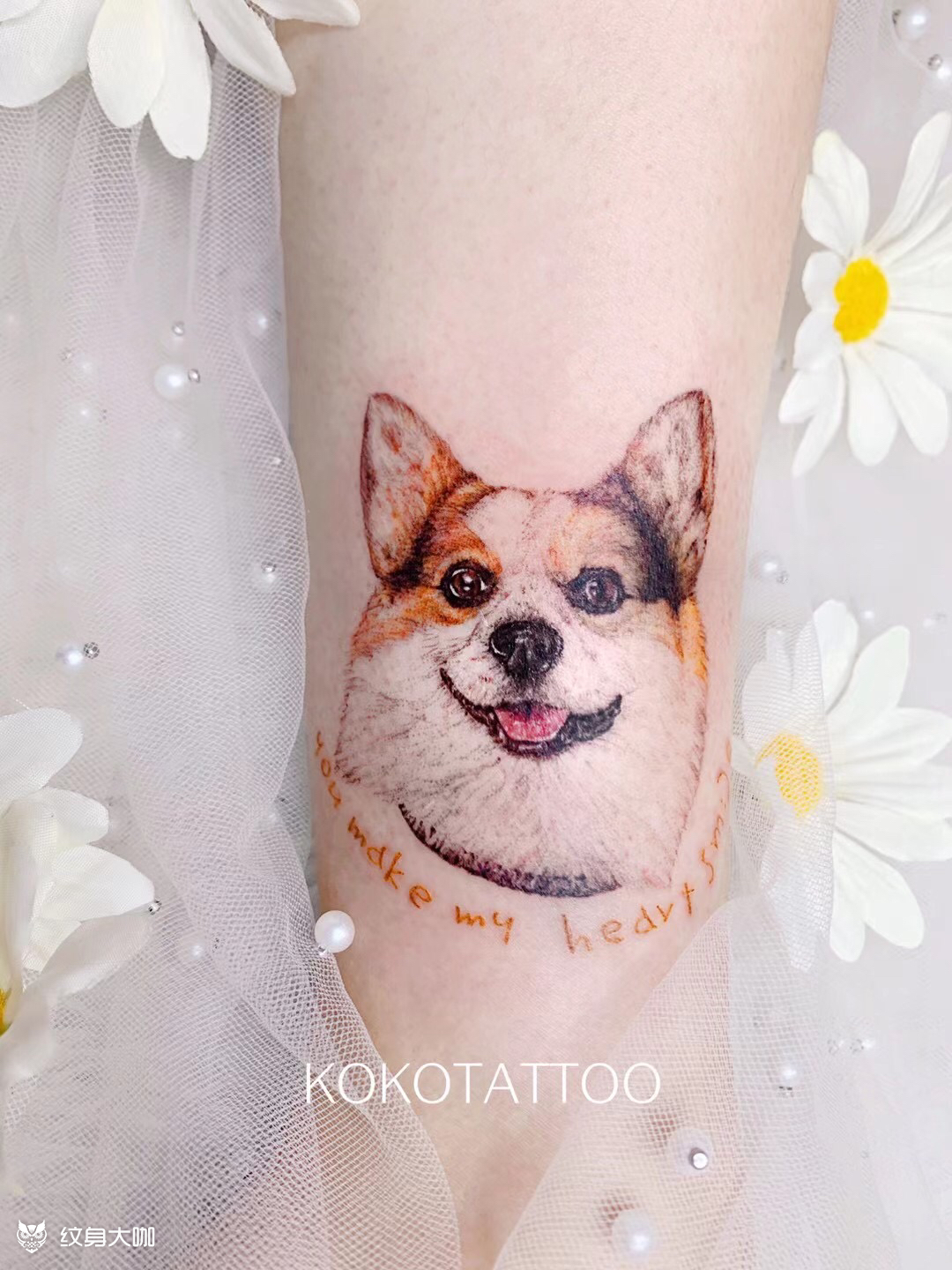 柯基_纹身图案手稿图片_玩子的纹身作品集