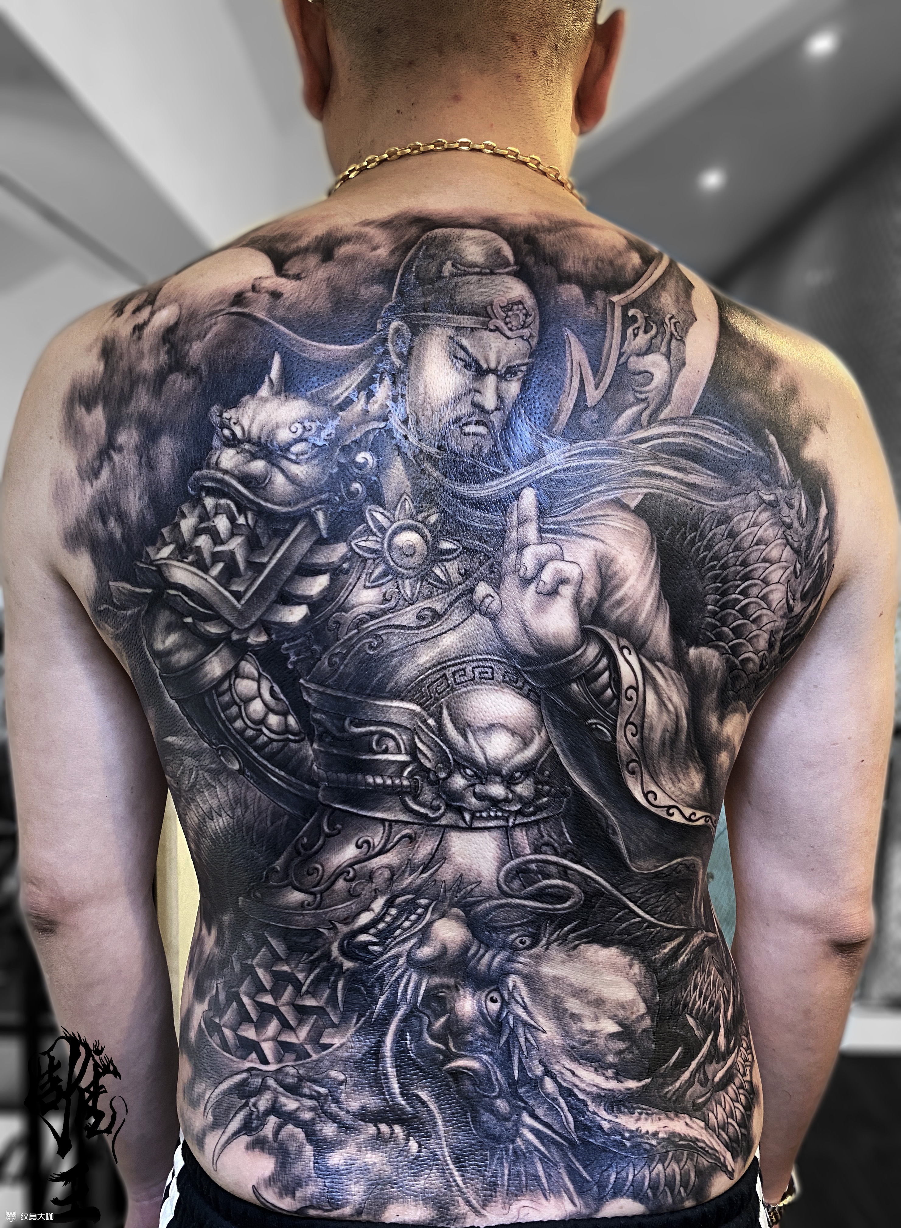 关公纹身#关羽满背纹身_纹身图案手稿图片_雕王的纹身作品集